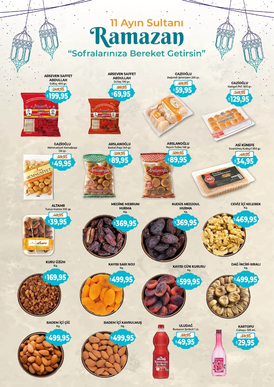 Çağrı Çağrı Market 13 Şubat 2026 Aktüel Kataloğu sayfa 5: Gazi̇Oğlu Beğendi Şekerpare 230 Gr., Altamr Tunus Hurma 300 Gr.