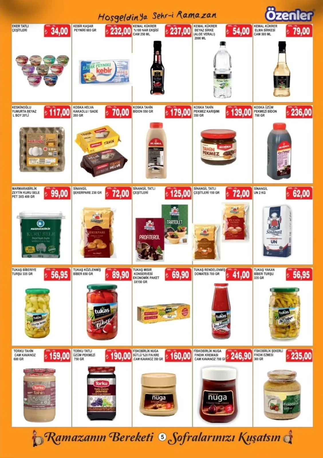 Özenler Özenler Market 12 Şubat 2026 Aktüel Kataloğu sayfa 5: Marmarabirlik Zeytin Kuru Sele Pet 3Xs 400 Gr, Tukaş Biberiye Turşu 335 Gr