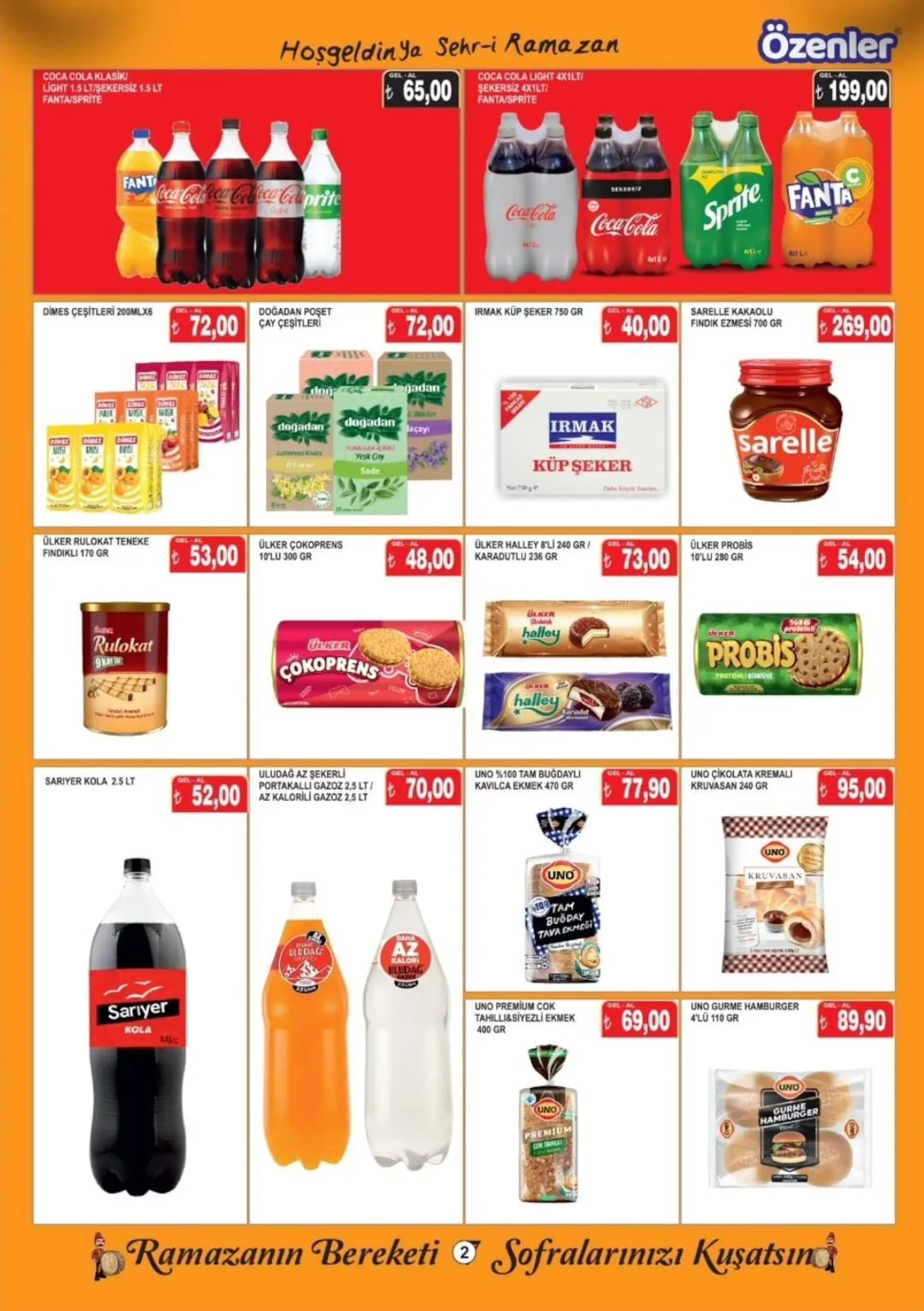 Özenler Özenler Market 12 Şubat 2026 Aktüel Kataloğu sayfa 7: Sarelle Kakaolu Fındık Ezmesi 700 Gr, Irmak Küp Şeker 750 Gr