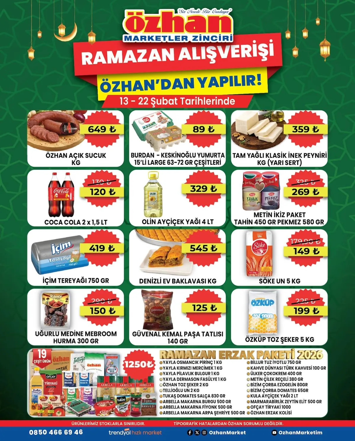 Özhan Özhan Marketler Zinciri 13 Şubat 2026 Aktüel Kataloğu sayfa 1: Burdag Yumurta 15'Li