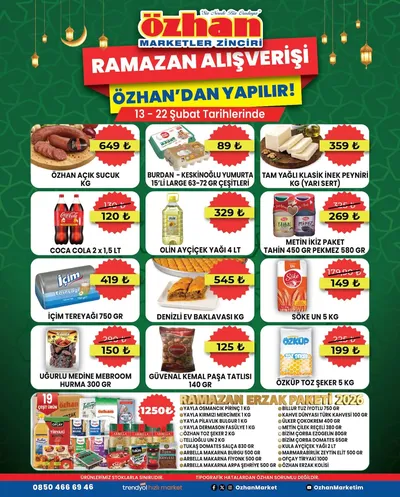 Özhan Marketler Zinciri 13 Şubat 2026 Aktüel Kataloğu