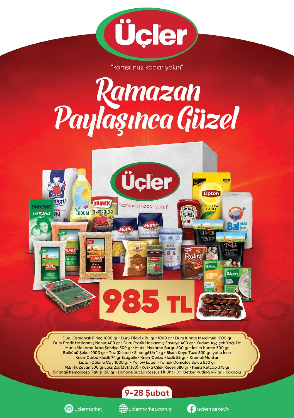 Üçler Üçler Market 9 Şubat 2026 Aktüel Kataloğu sayfa 1