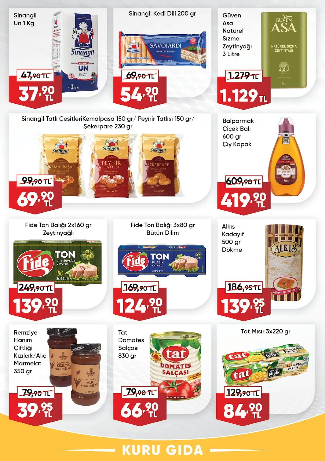 Üçler Üçler Market 9 Şubat 2026 Aktüel Kataloğu sayfa 10: Balparmak Çiçek Balı 600 Gr Çıy Kapak, Alkış Kadayıf 500 Gr Dökme