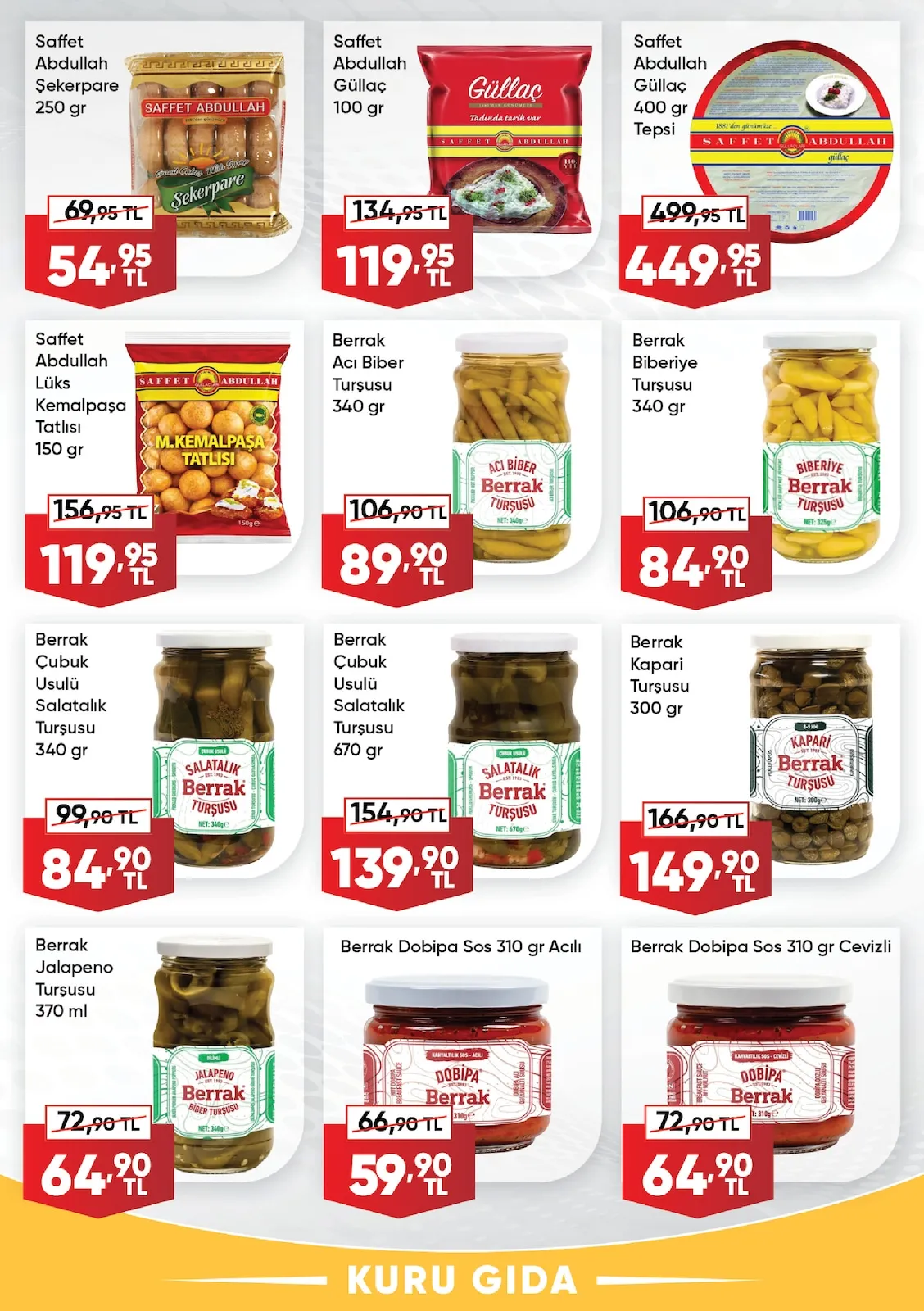 Üçler Üçler Market 9 Şubat 2026 Aktüel Kataloğu sayfa 12: Berrak Çubuk Usulü Salatalık Turşusu 670 Gr, Berrak Biberiye Turşusu 340 Gr