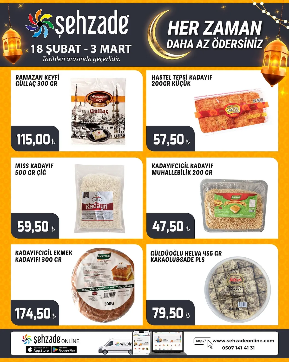 Şehzade Şehzade Market 18 Şubat 2026 Aktüel Kataloğu sayfa 1: Ramazan Keyfi Güllaç 300 Gr