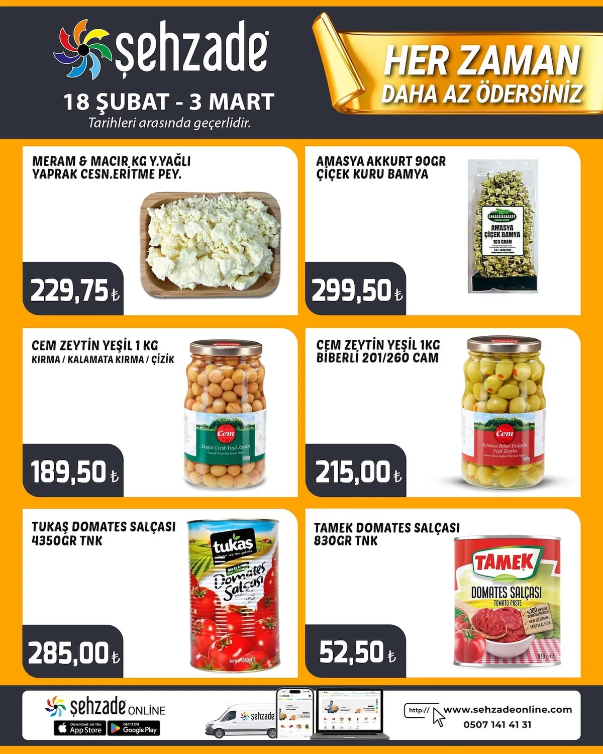 Şehzade Şehzade Market 18 Şubat 2026 Aktüel Kataloğu sayfa 5: Meram & Macir Kg Y.Yağli Yaprak Cesn.Eri̇Tme Pey.
