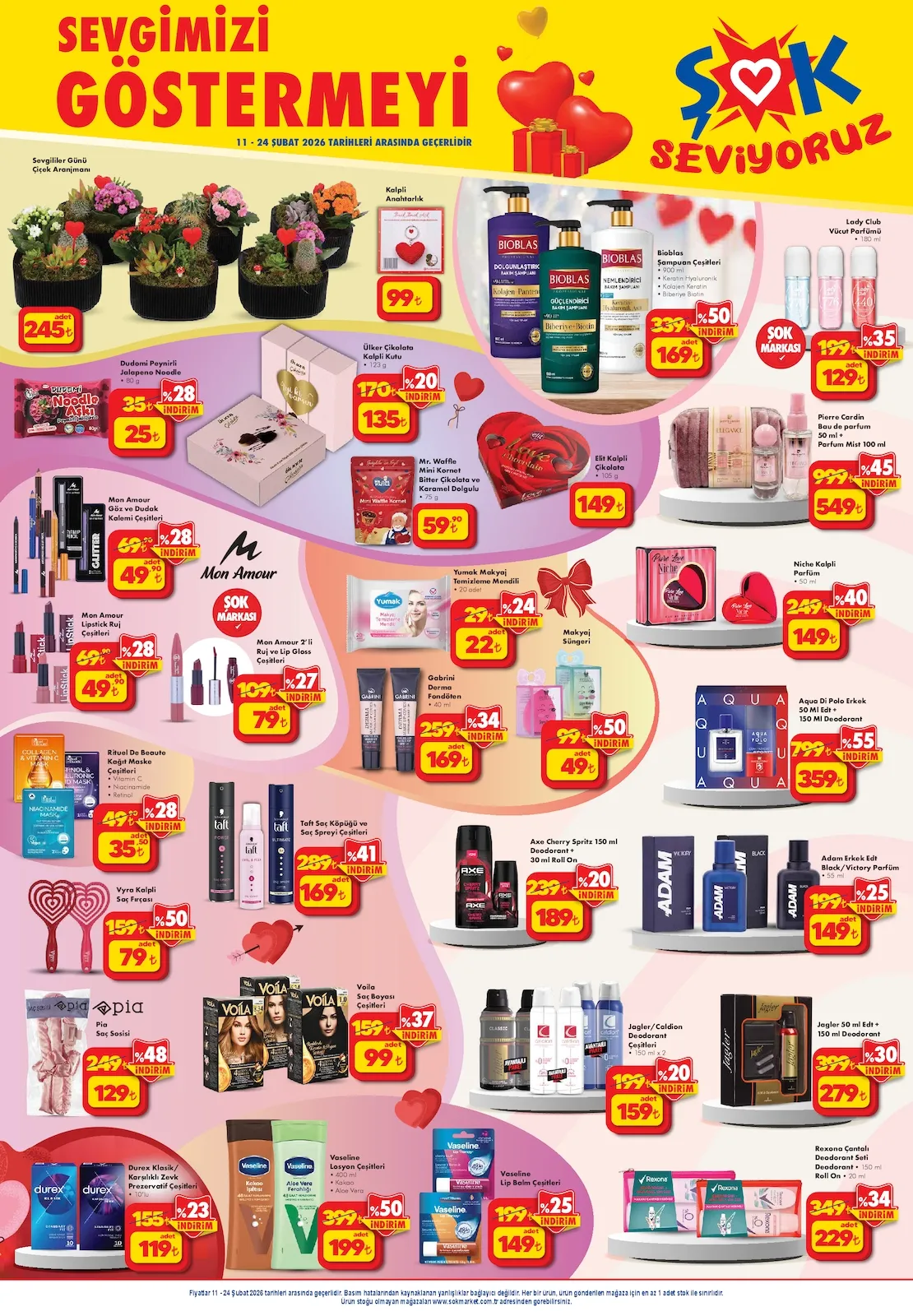 ŞOK Şok 11 Şubat 2026 Aktüel Kataloğu sayfa 2: Rexona Çantalı Deodorant Seti Deodorant 150 Ml Roll On 20 Ml, Jagler 50 Ml Edt + 150 Ml Deodorant