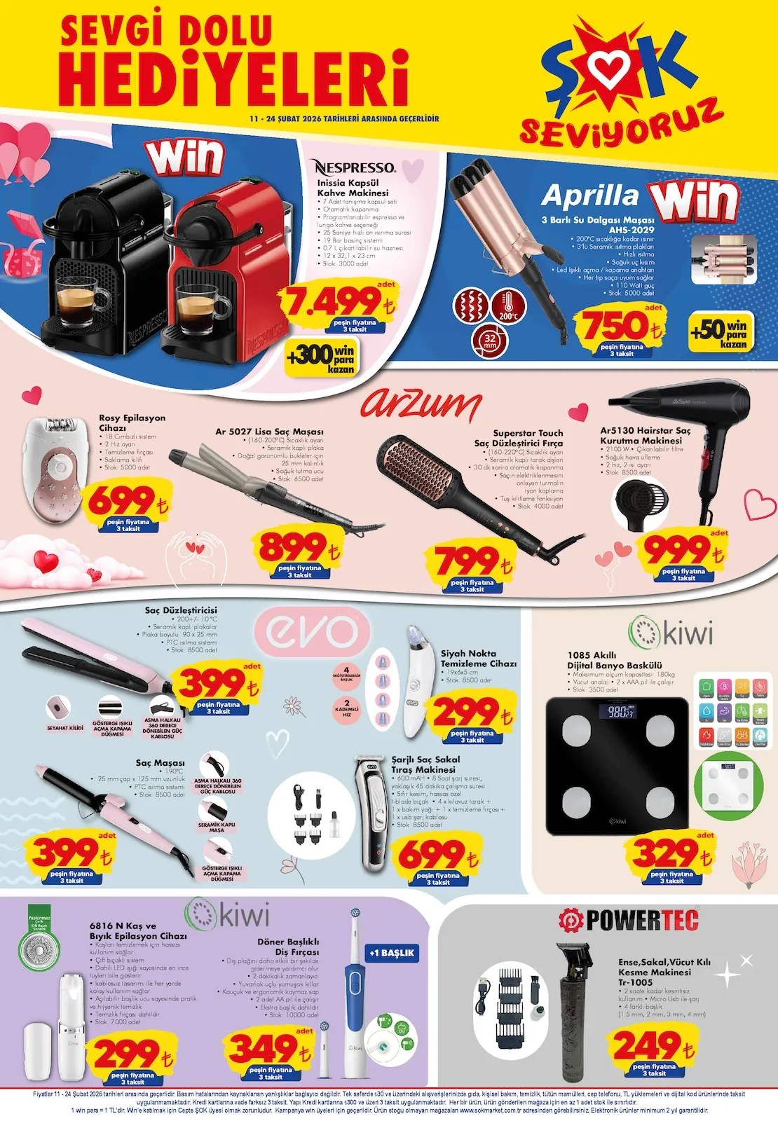 ŞOK Şok 11 Şubat 2026 Aktüel Kataloğu sayfa 8: Oky Saç Düzleştiricisi, Rosy Epilasyon Cihazı