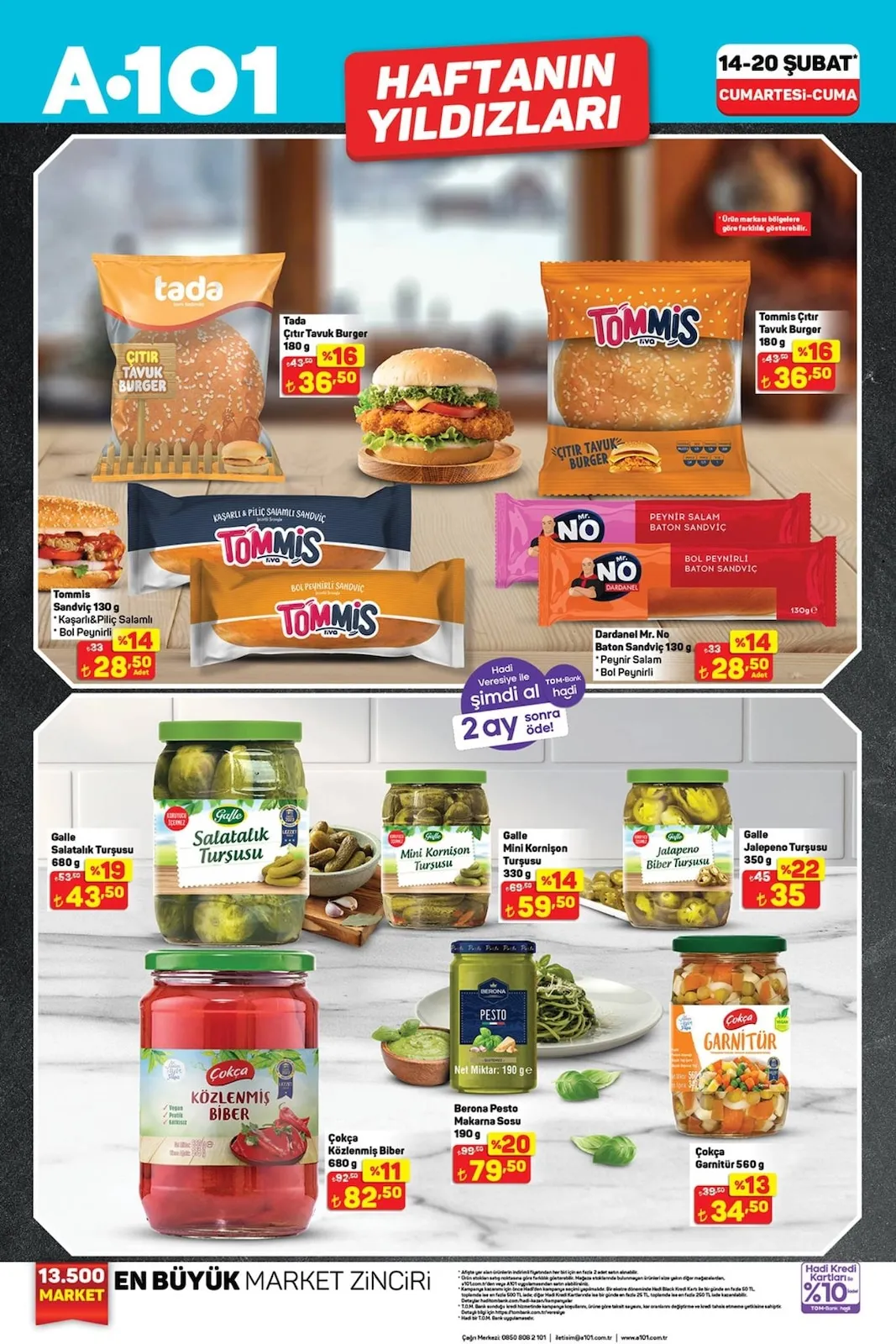A101 A101 14 Şubat 2026 Aktüel Kataloğu sayfa 5: Galle Salatalık Turşusu 680 G, Galle Mini Kornişon Turşusu 330 G
