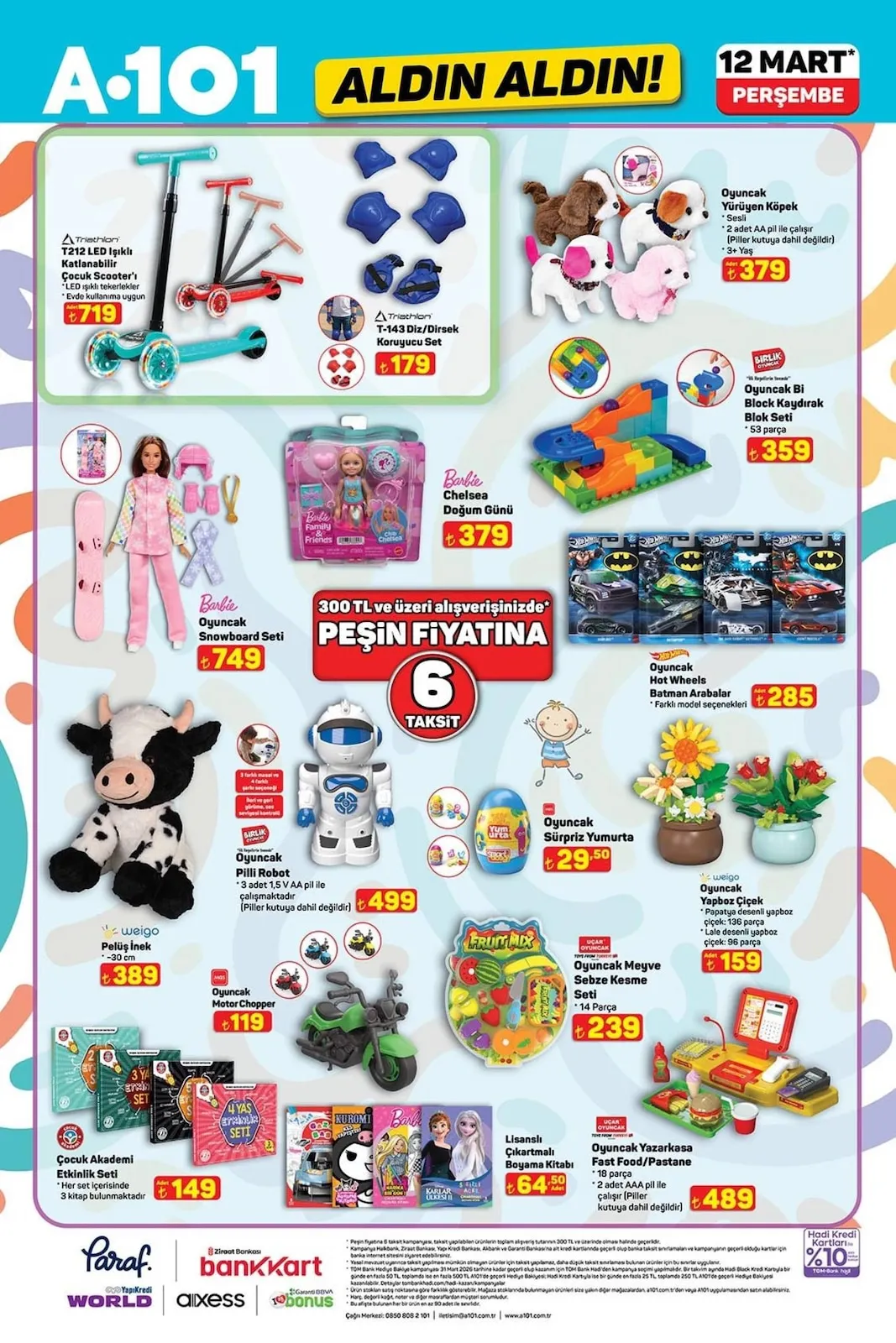 A101 A101 12 Mart 2026 Aktüel Kataloğu sayfa 7: Çocuk Akademi Etkinlik Seti, Oyuncak Hot Wheels Batman Arabalar