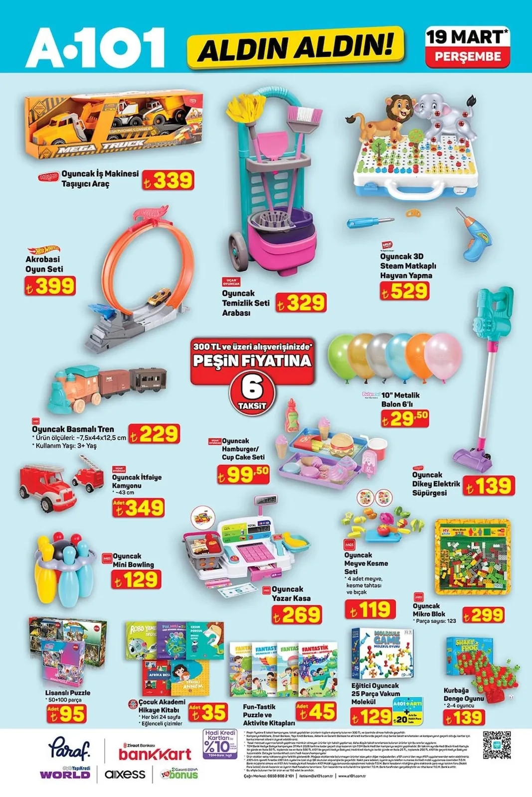 A101 A101 19 Mart 2026 Aktüel Kataloğu sayfa 9: Oyuncak Yazar Kasa, Eğitici Oyuncak 25 Parça Vakum Molekül