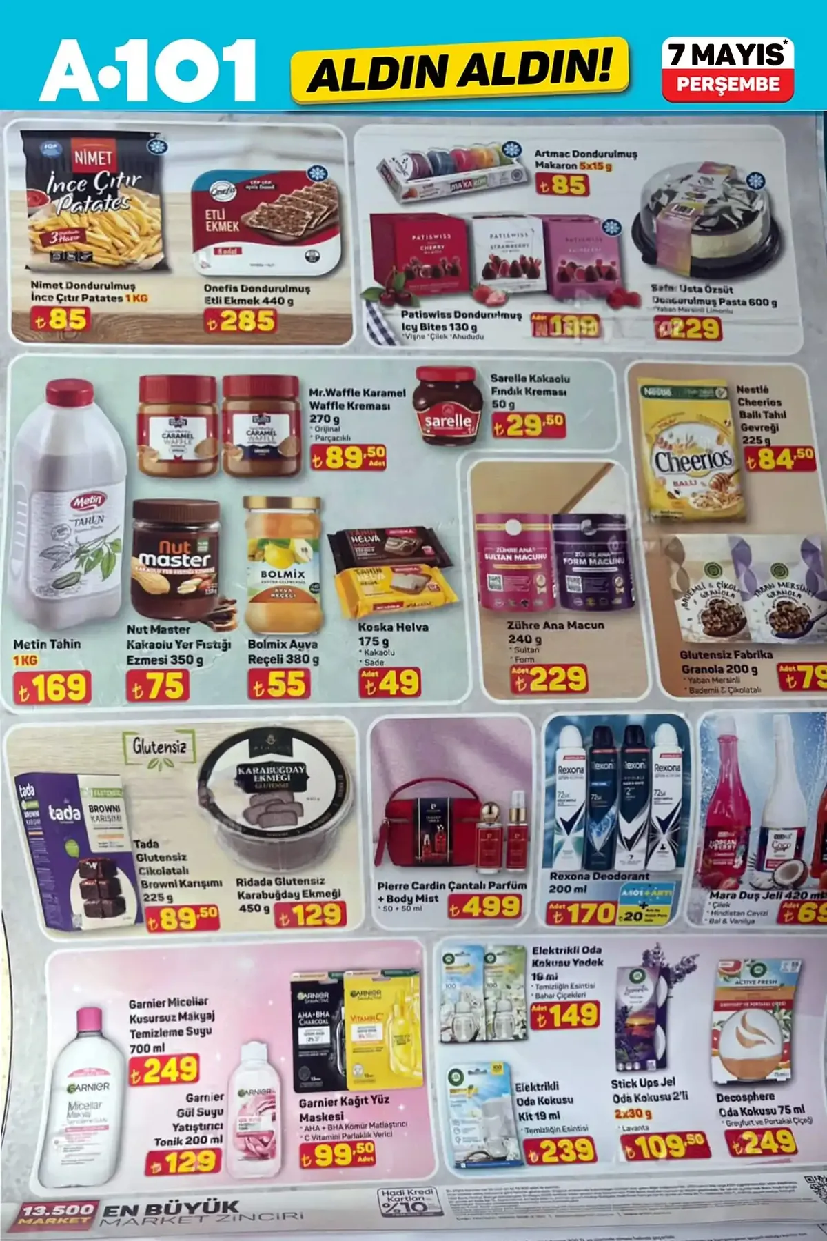 A101 A101 7 Mayıs 2026 Aktüel Ürünler Kataloğu sayfa 10: Koska Helva 175G, Nimet Dondurulmuş İnce Çıtır Patates 1Kg