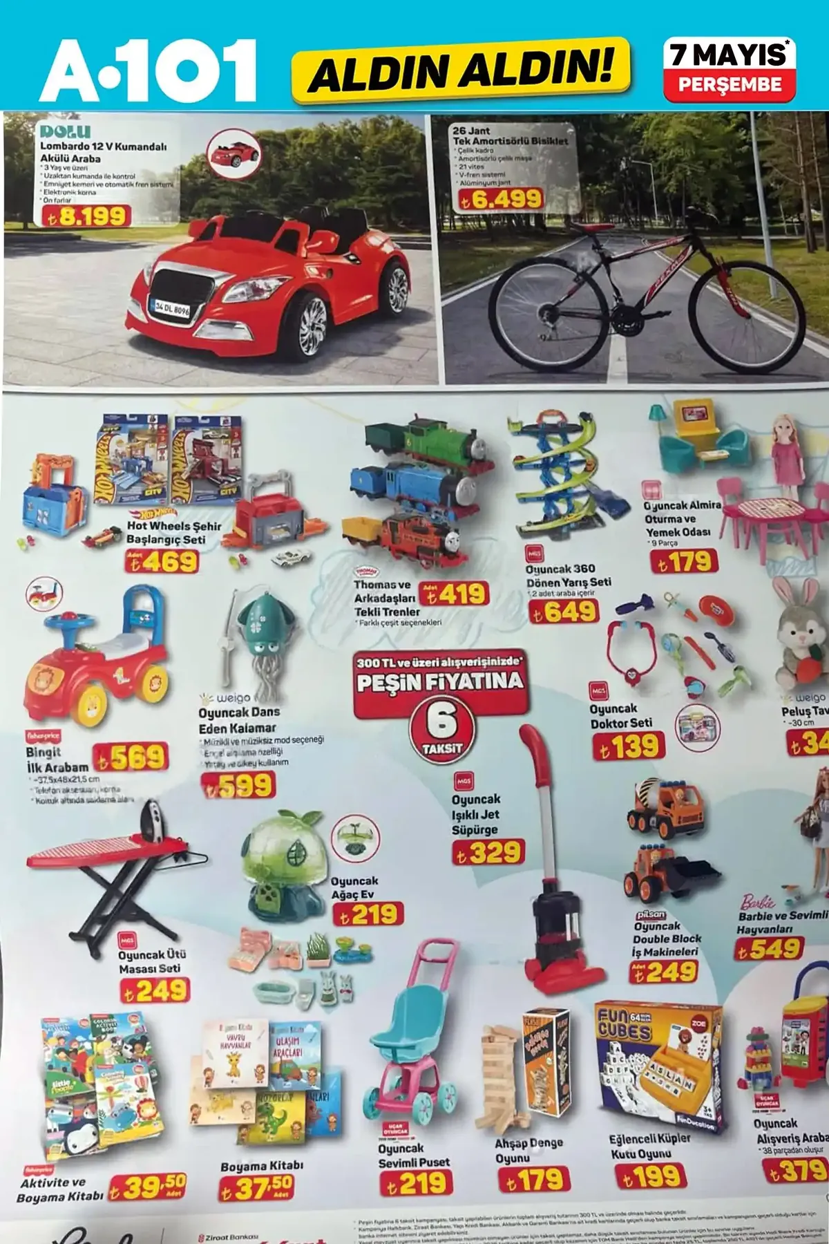 A101 A101 7 Mayıs 2026 Aktüel Ürünler Kataloğu sayfa 9: 26 Jant Tek Amortisörlü Bisiklet, Fisher-Price Bingit İlk Arabam