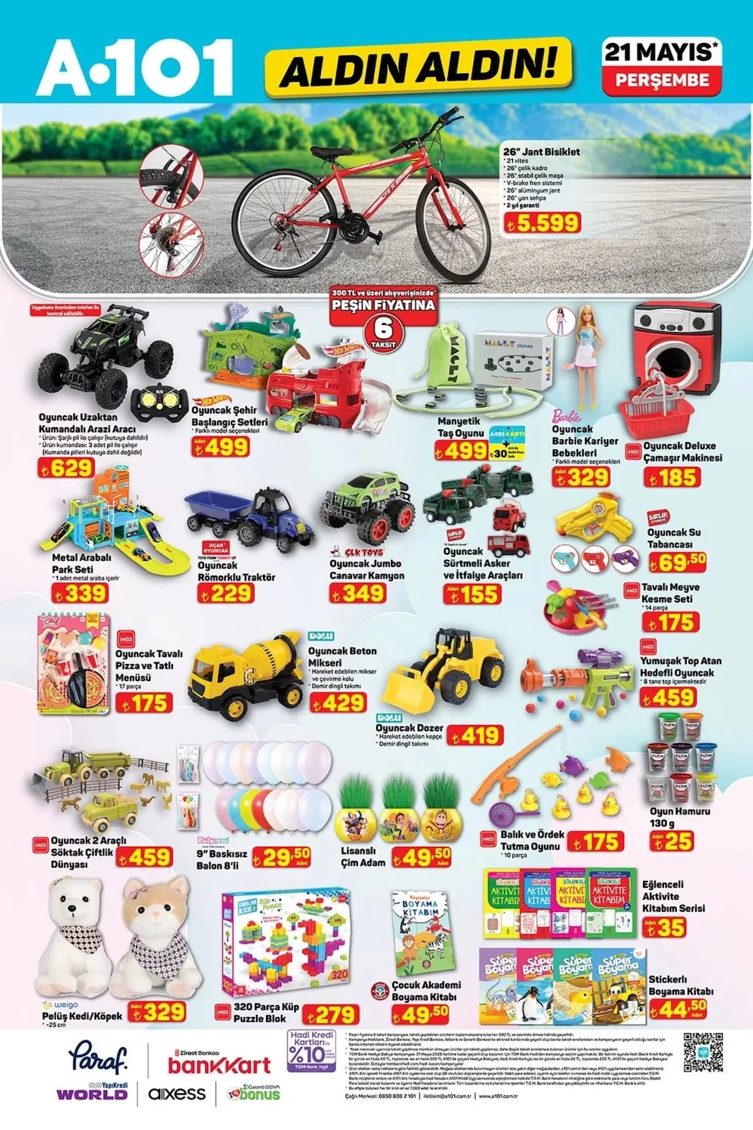 A101 A101 21 Mayıs 2026 Aktüel Kataloğu sayfa 9: 26" Jant Bisiklet Vitesli, 320 Parça Küp Puzzle Blok