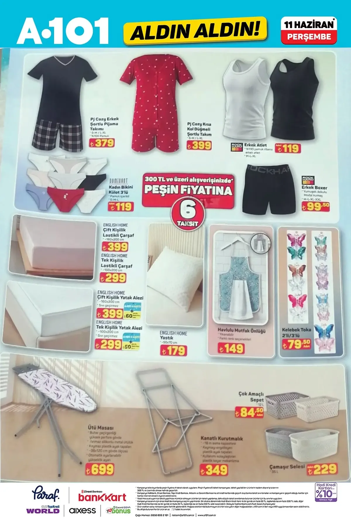 A101 A101 11 Haziran 2026 Aktüel Ürünler Kataloğu sayfa 5: Erkek Atlet %100 Pamuk Ribana Erkek Atlet M-L-Xl, Pj Cozy Kisa Kol Dugmeli Shortlu Takim S-M-L-Xl