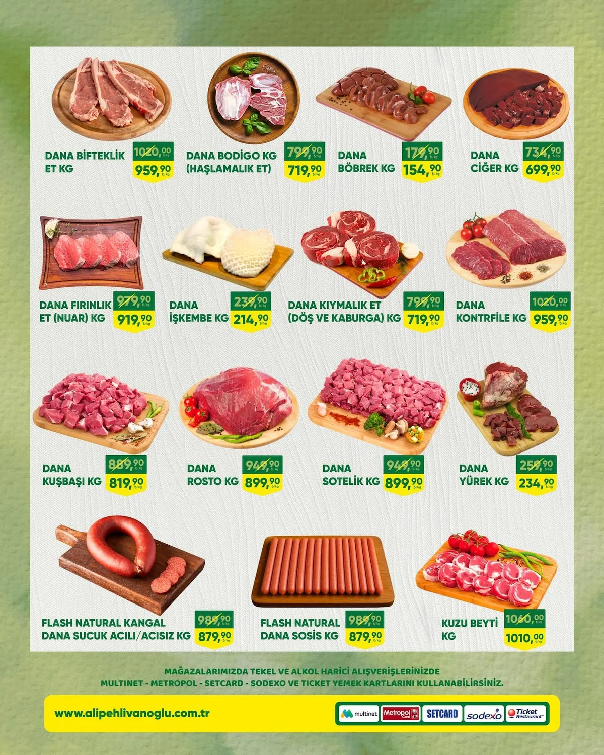 Ali Ali Pehlivanoğlu 14 Şubat 2026 Aktüel Kataloğu sayfa 10: Dana Firinlik Et (Nuar) Kg, Dana Kontrfi̇Le Kg