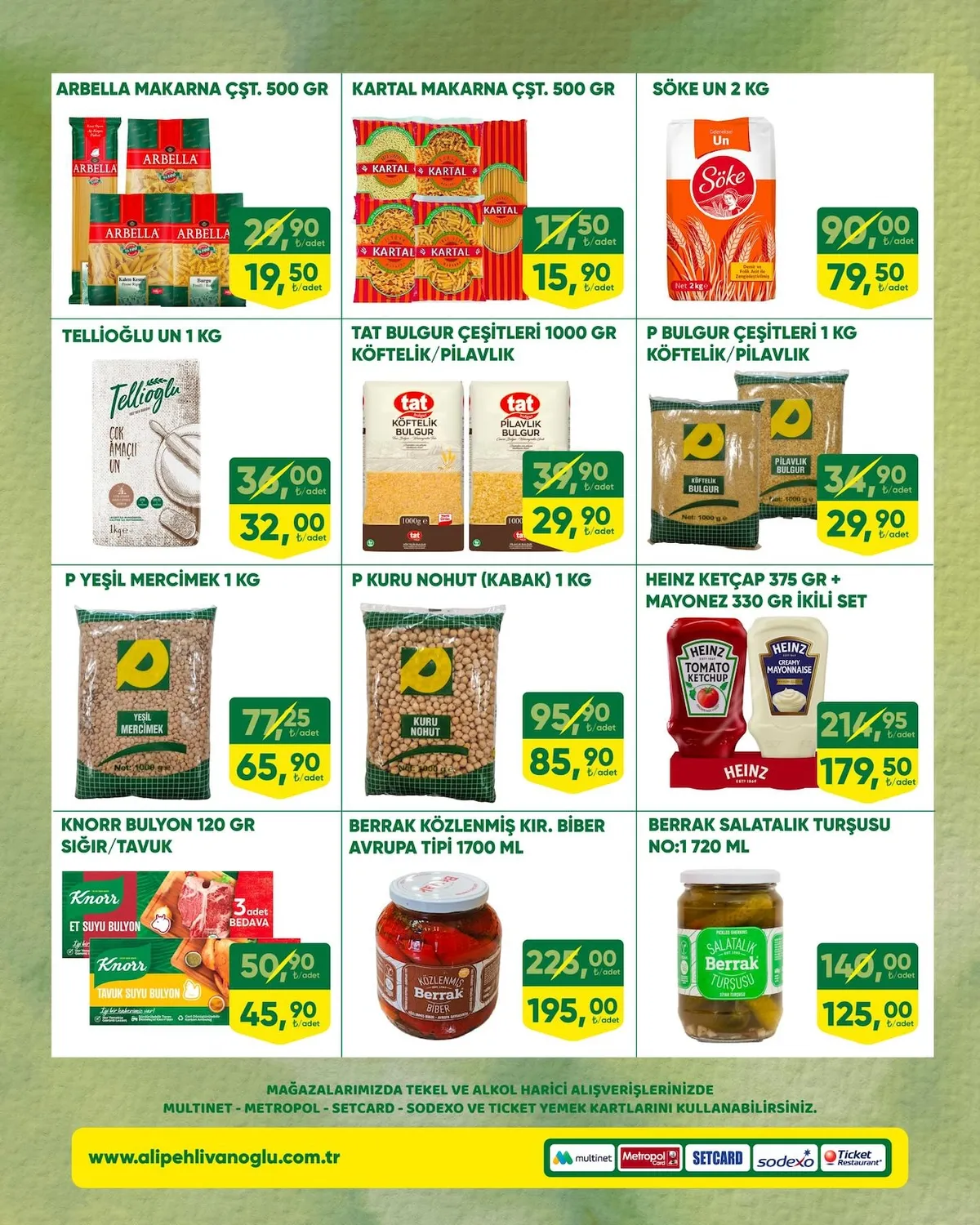 Ali Ali Pehlivanoğlu 14 Şubat 2026 Aktüel Kataloğu sayfa 7: Tellioğlu Un 1 Kg, Berrak Közlenmiş Kırmızı Biber Avrupa Tipi 1700 Ml