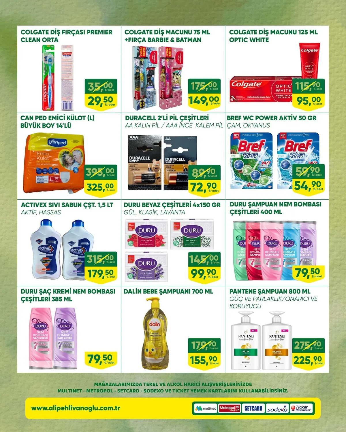 Ali Ali Pehlivanoğlu 14 Şubat 2026 Aktüel Kataloğu sayfa 8: Pantene Şampuan 800 Ml, Can Ped Emici Külot (L) Büyük Boy 14'Lü