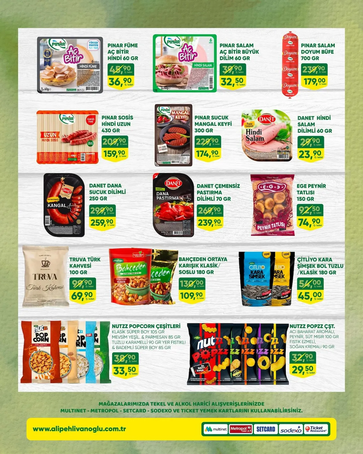 Ali Ali Pehlivanoğlu 14 Mart 2026 Aktüel Kataloğu sayfa 5: Pinar Sucuk Mangal Keyfi 300 Gr, Pinar Salam Aç Bitir Büyük Dilim 60 Gr