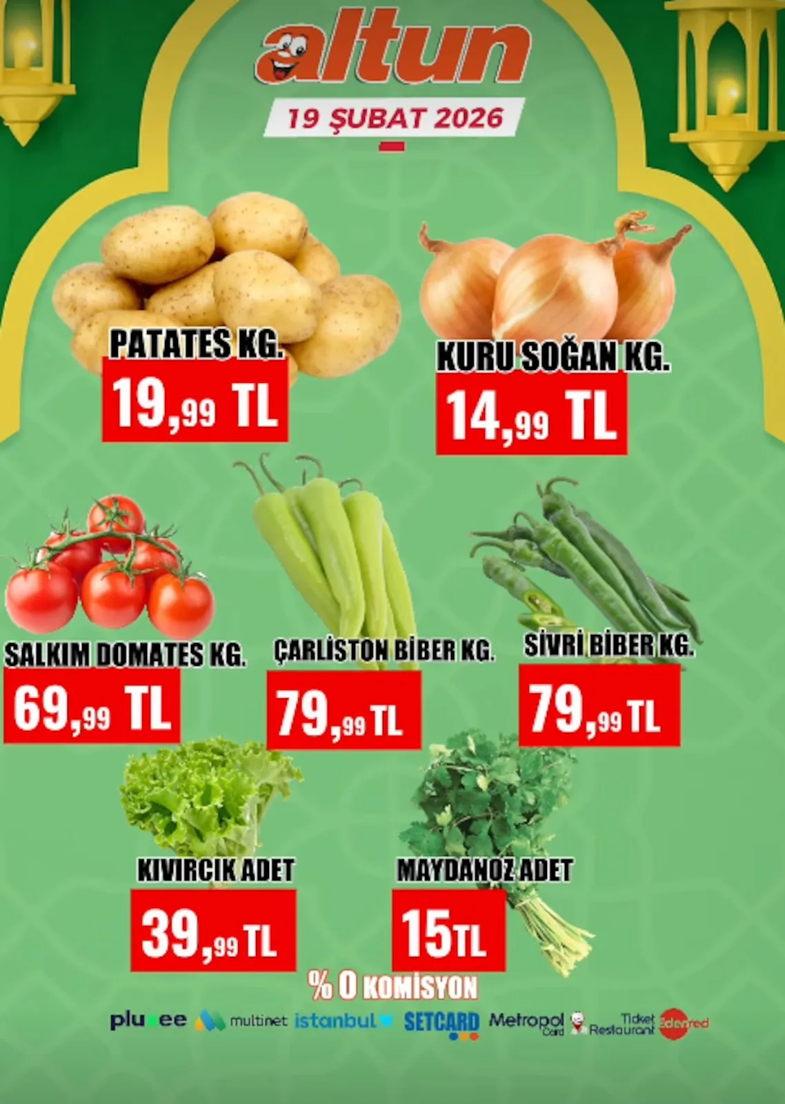 Altun Altun Market 19 Şubat 2026 Aktüel Kataloğu sayfa 1: Patates Kg