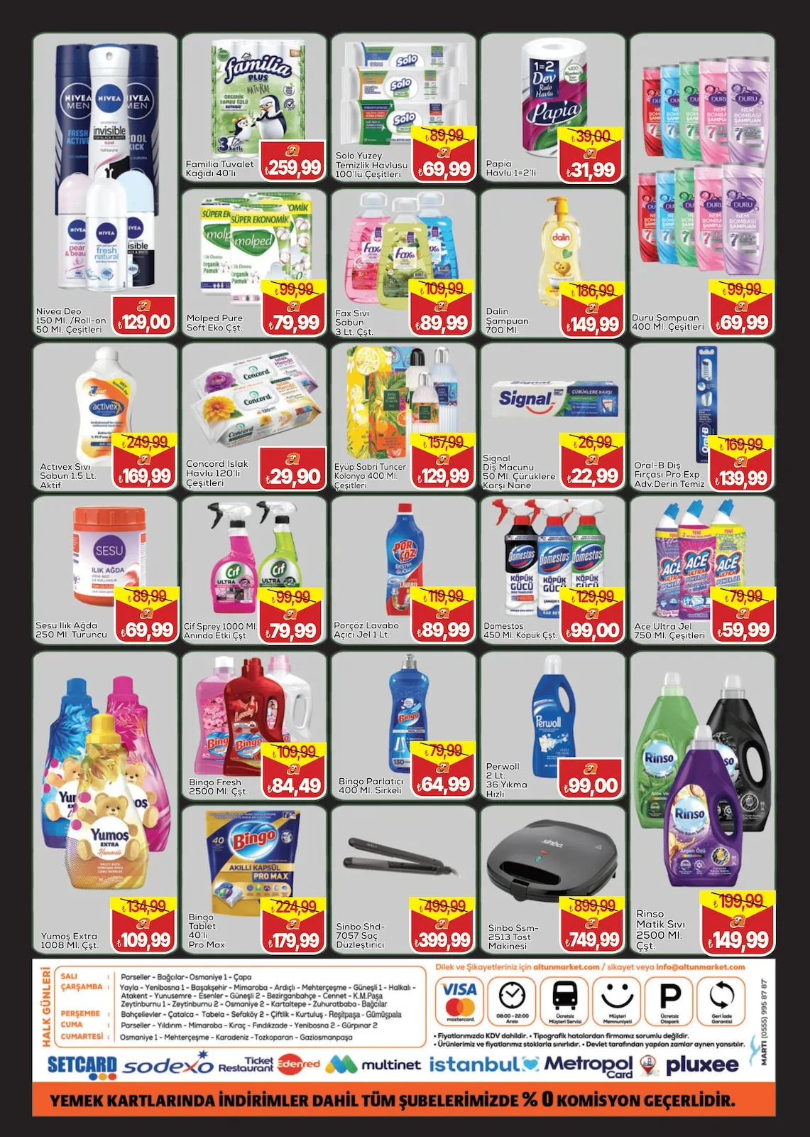 Altun Altun Market 13 Mart 2026 Aktüel Kataloğu sayfa 4: Concord Islak Havlu 120'Li Çeşitleri, Cif Sprey 1000 Ml Anında Etki Çşt.
