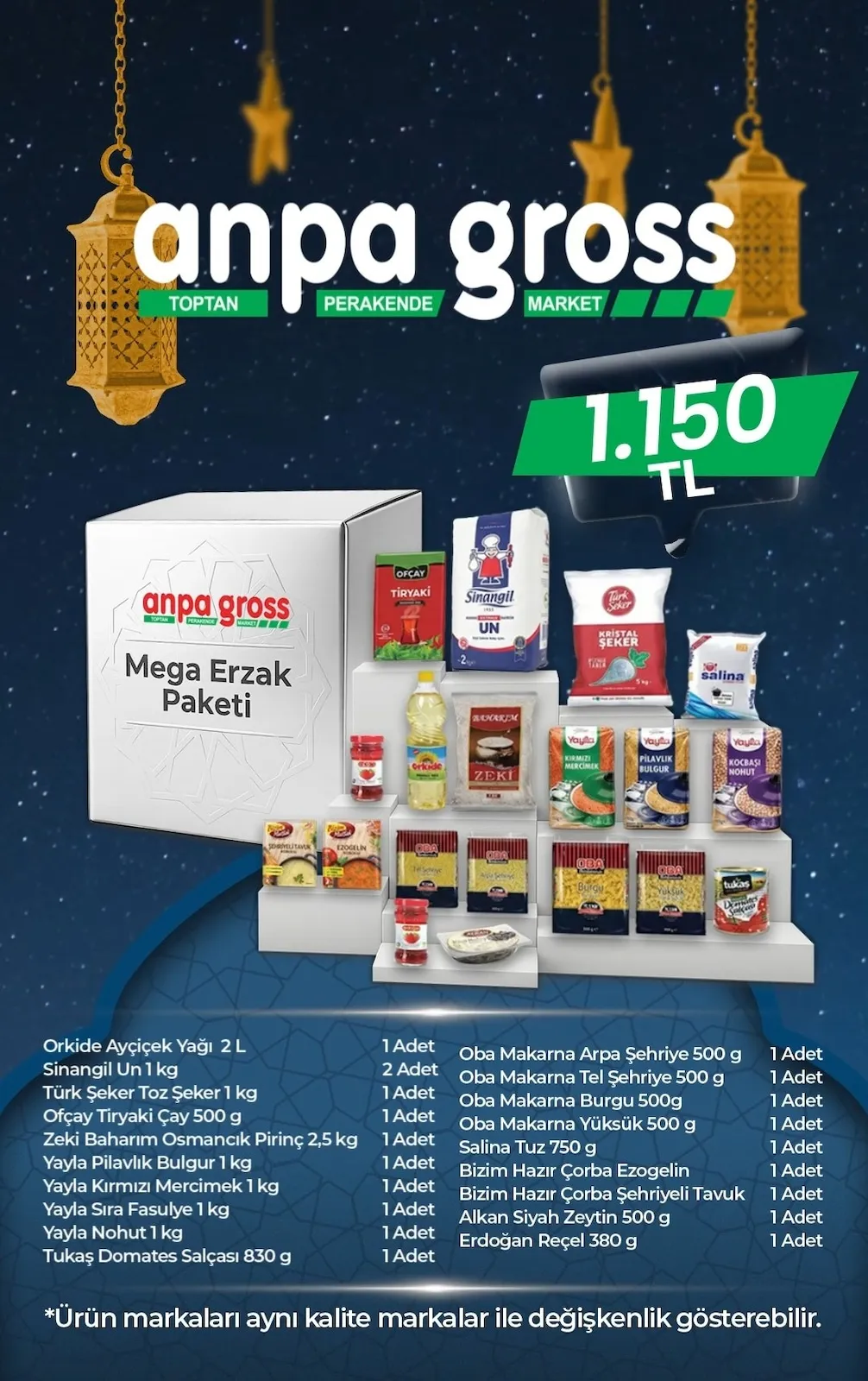 Anpa Anpa Gross 30 Ocak 2026 Aktüel Kataloğu sayfa 1: Anpa Gross Mega Erzak Paketi