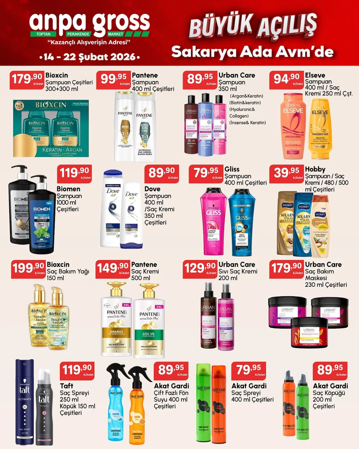 Anpa Anpa Gross 14 Şubat 2026 Aktüel Kataloğu sayfa 25: Bioxcin Saç Bakım Yağı 150 Ml, Biomen Şampuan 1000 Ml Çeşitleri