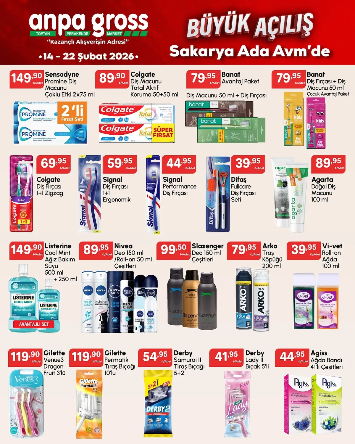 Anpa Anpa Gross 14 Şubat 2026 Aktüel Kataloğu sayfa 27: Banat Diş Fırçası + Diş Macunu 50 Ml Çocuk Avantaj Paket, Agarta Doğal Diş Macunu 100 Ml