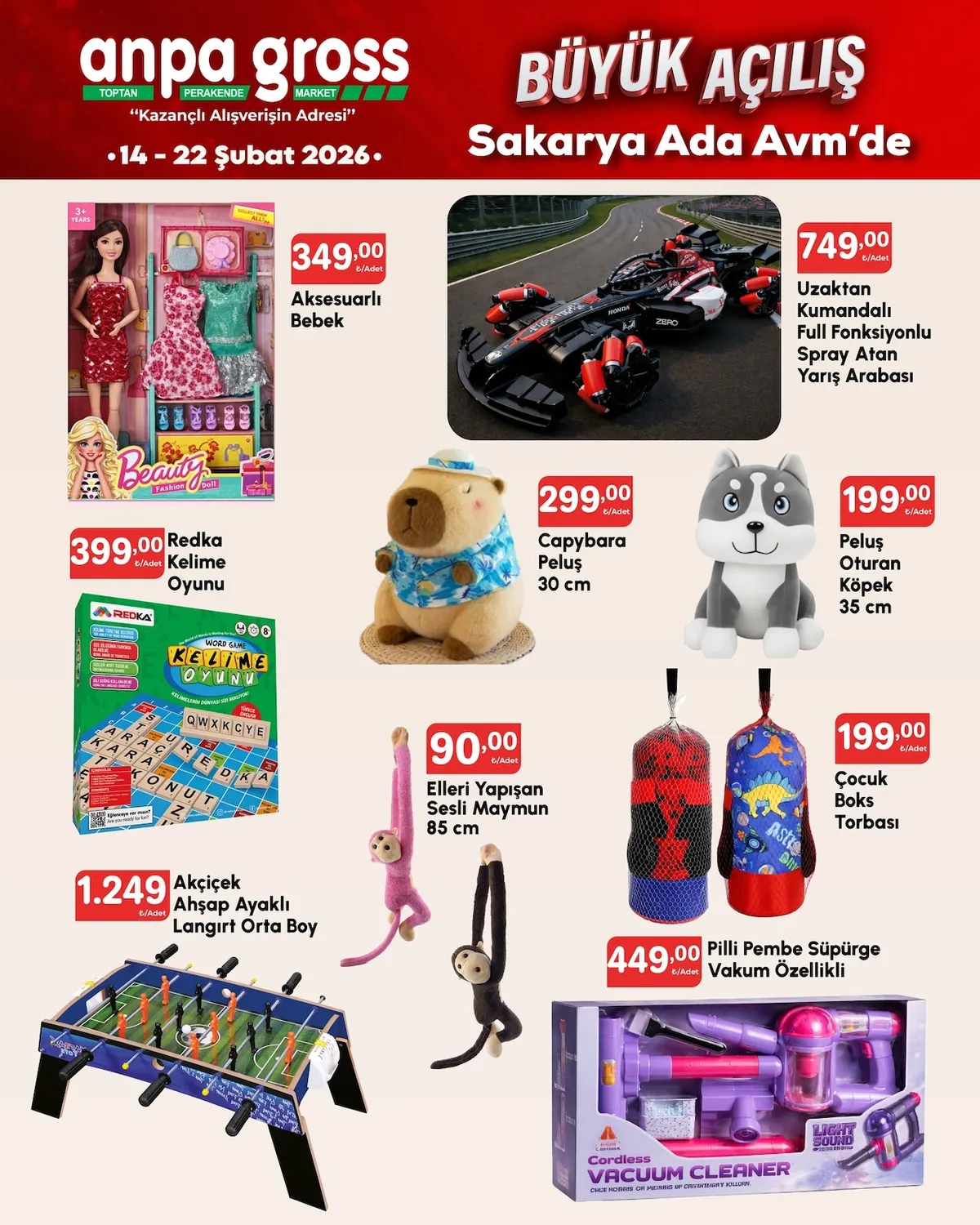 Anpa Anpa Gross 14 Şubat 2026 Aktüel Kataloğu sayfa 37: Redka Kelime Oyunu, Çocuk Boks Torbası