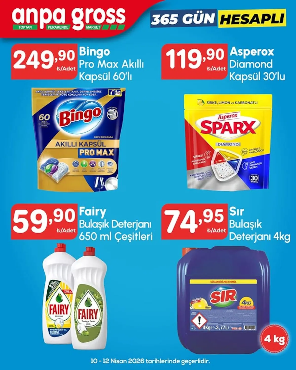 Anpa Anpa Gross 10 Nisan 2026 Aktüel Kataloğu sayfa 19: Sır Bulaşık Deterjanı 4 Kg