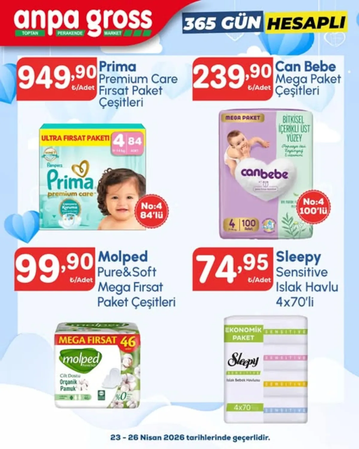 Anpa Anpa Gross 23 Nisan 2026 Aktüel Kataloğu sayfa 21: Molped Pure&Soft Mega Fırsat Paket Çeşitleri