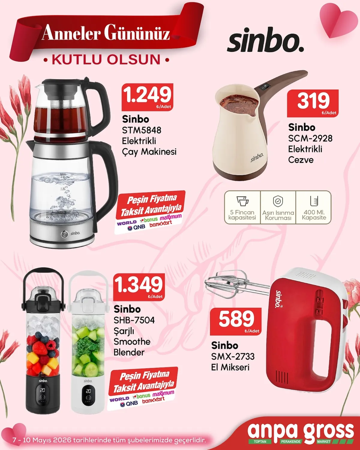 Anpa Anpa Gross 7 Mayıs 2026 Aktüel Kataloğu sayfa 4: Sinbo El Mikseri Smx-2733