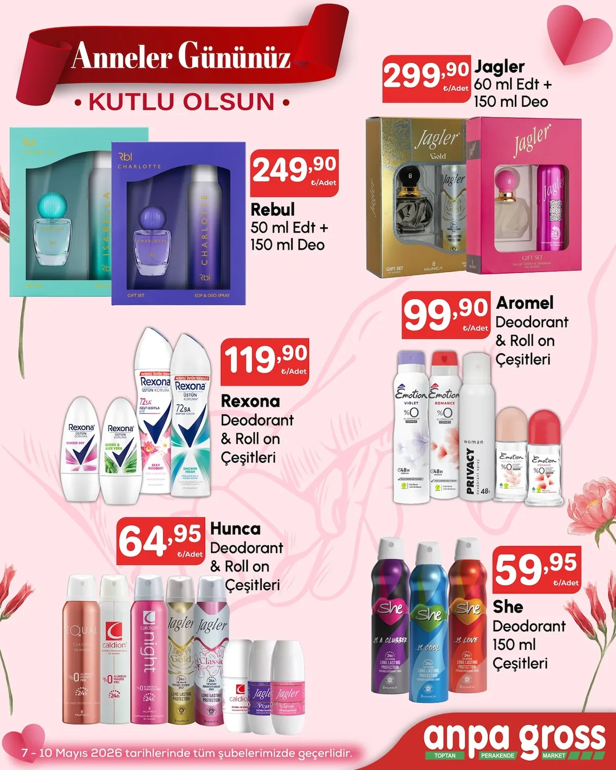 Anpa Anpa Gross 7 Mayıs 2026 Aktüel Kataloğu sayfa 9: She Deodorant 150 Ml Çeşitleri, Rebul Isabella Eda + Charlotte Deo Gift Set