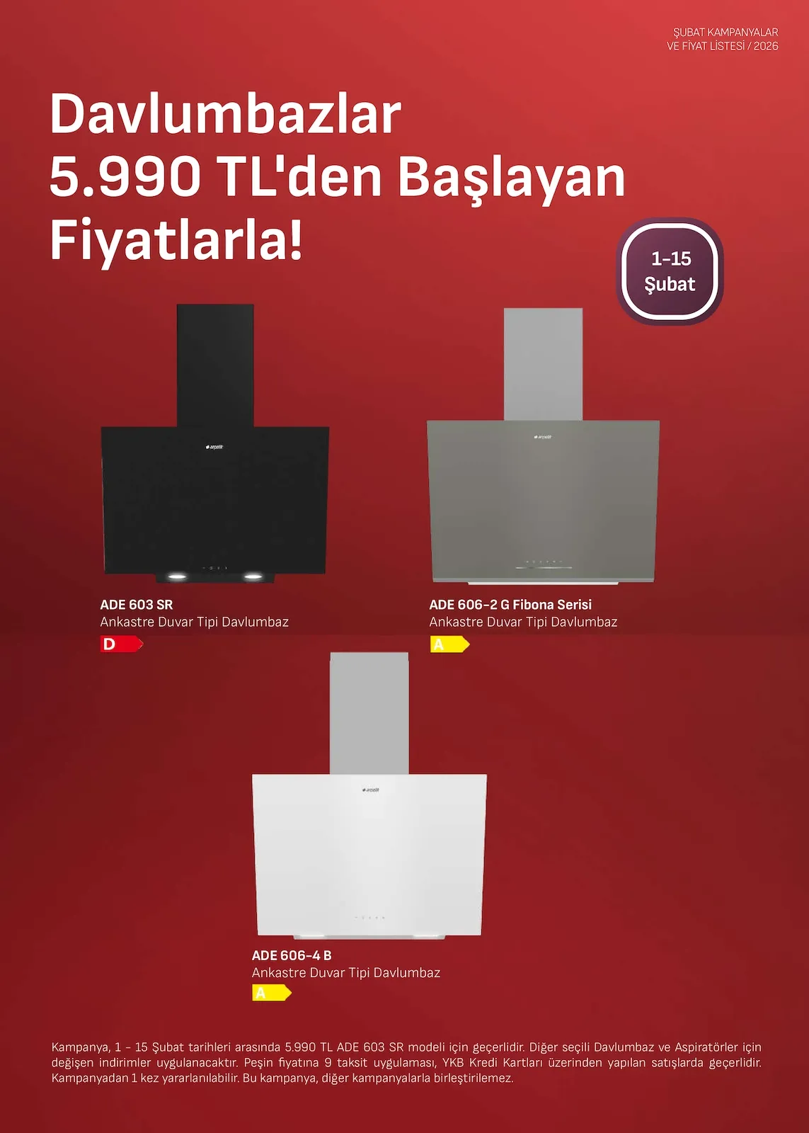 Arçelik Arçelik 1 Şubat 2026 Aktüel Kataloğu sayfa 4: Arçelik Davlumbazlar