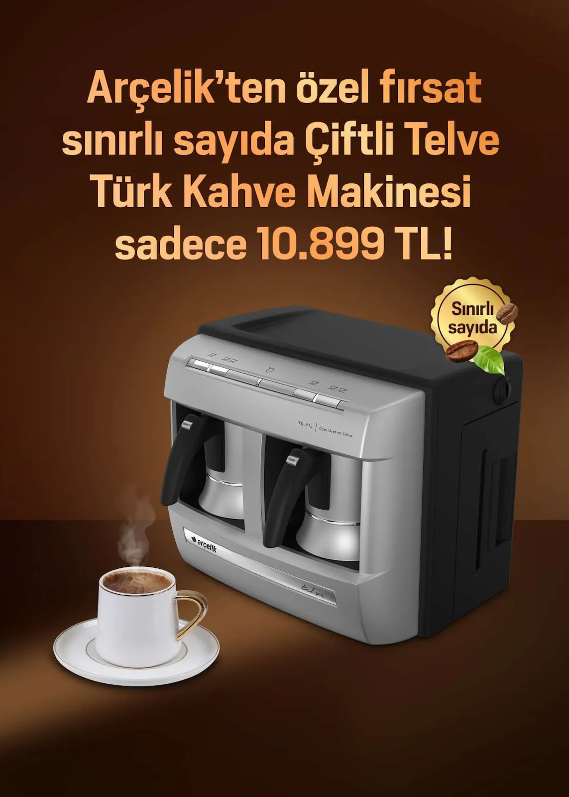 Arçelik Arçelik 1 Şubat 2026 Aktüel Kataloğu sayfa 56: Arçelik Çiftli Telve Türk Kahve Makinesi