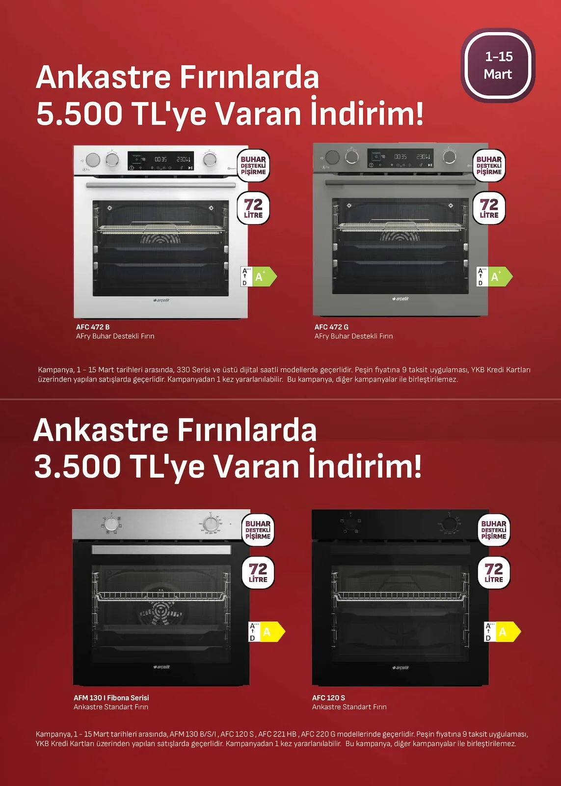Arçelik Arçelik 1 Mart 2026 Aktüel Kataloğu sayfa 2: Arçelik Aspiratörlü Buhar Destekli Gri Cam Set