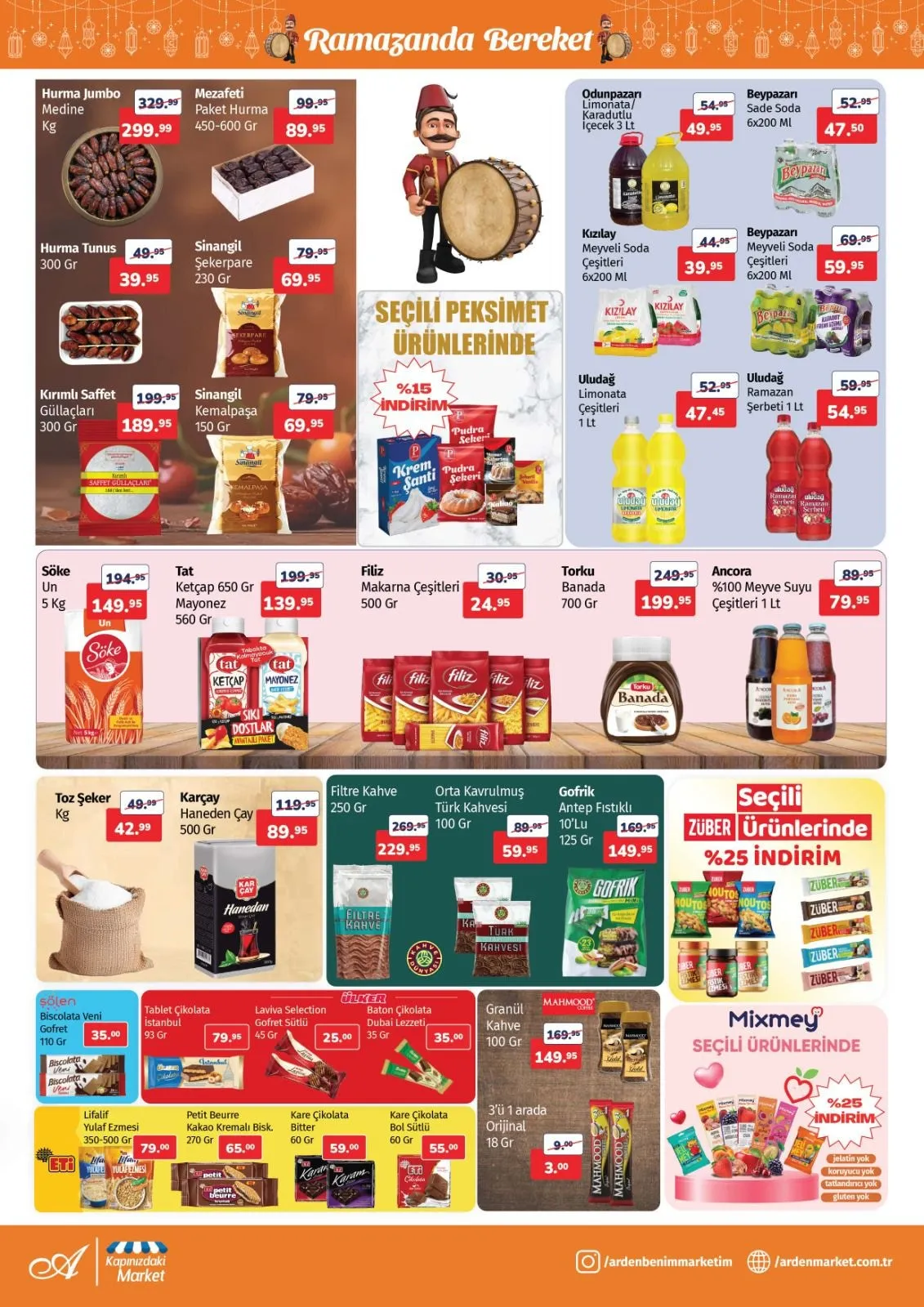 Arden Arden Market 13 Şubat 2026 Aktüel Kataloğu sayfa 2: Gofrik Antep Fıstıklı 10'Lu 125 Gr, Filiz Makarna Çeşitleri 500 Gr