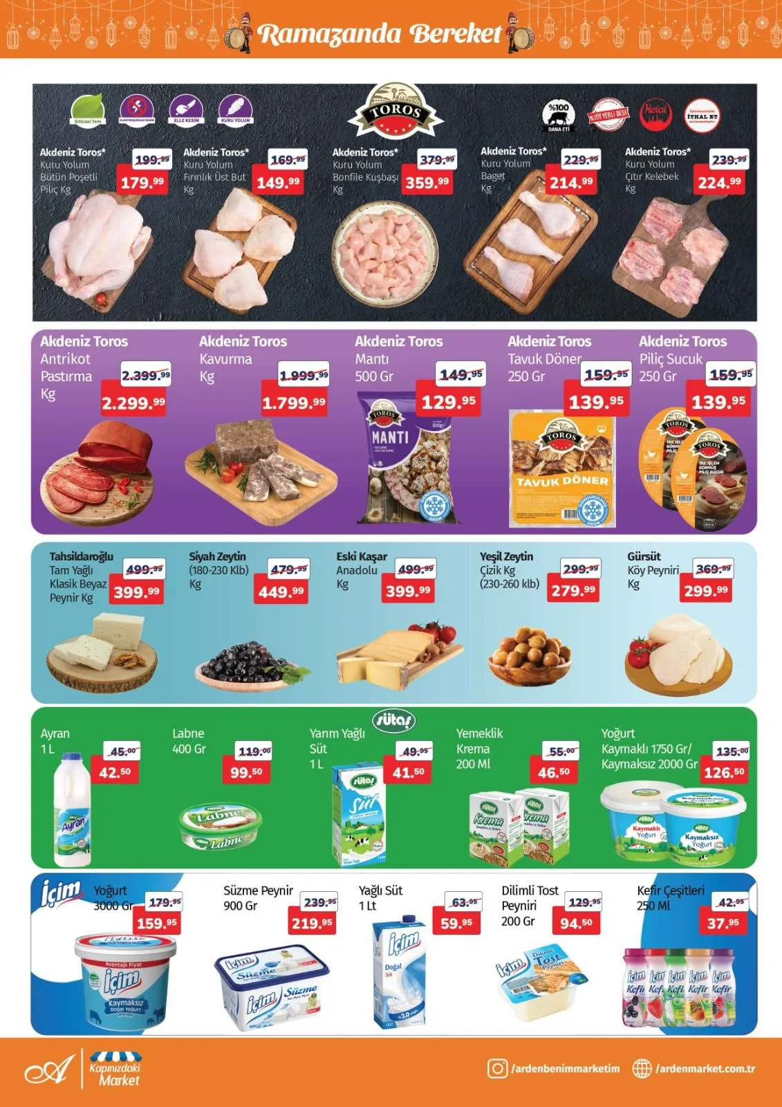 Arden Arden Market 13 Şubat 2026 Aktüel Kataloğu sayfa 4: İçim Süzme Peynir 900 Gr, İçim Kefir Çeşitleri 250 Ml