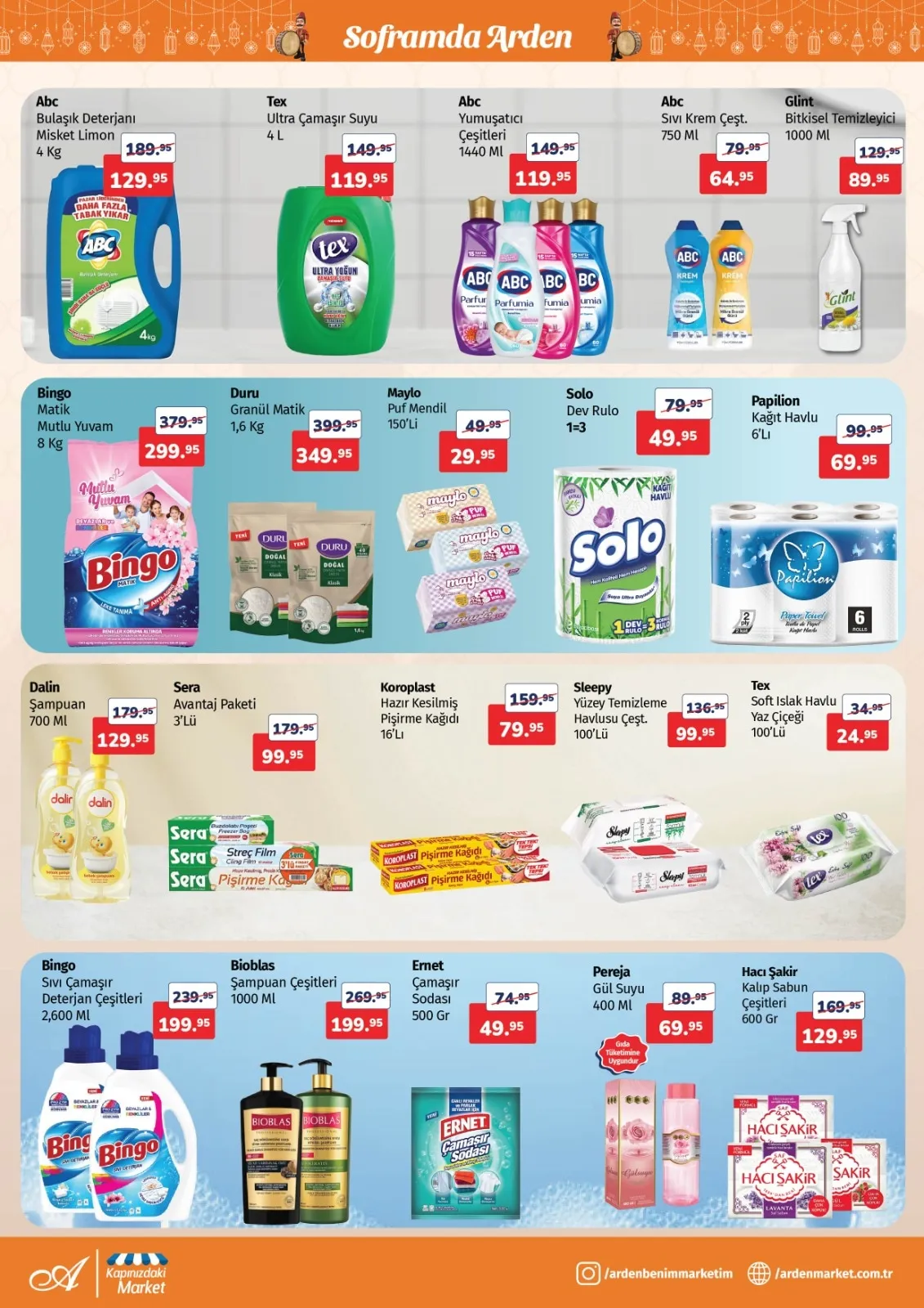 Arden Arden Market 23 Şubat 2026 Aktüel Kataloğu sayfa 4: Abc Yumuşatıcı Çeşitleri 1440 Ml, Bingo Sıvı Çamaşır Deterjan Çeşitleri 2,600 Ml
