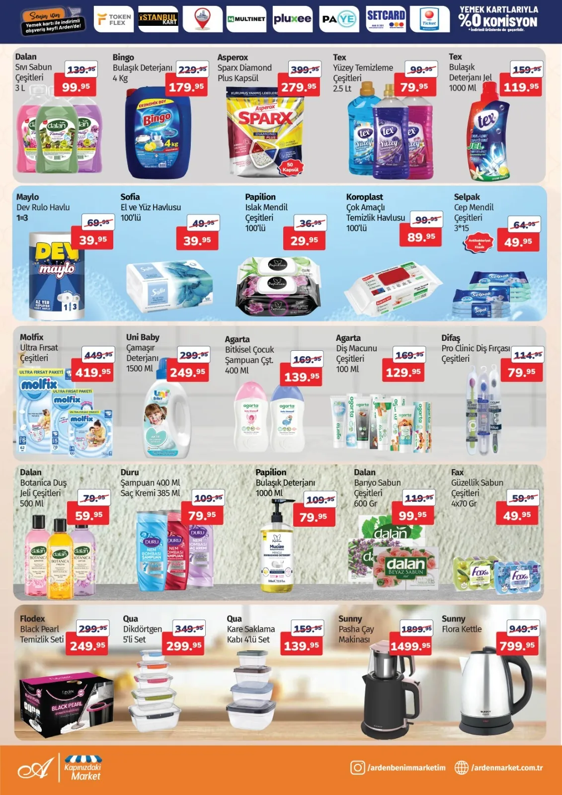 Arden Arden Market 27 Şubat 2026 Aktüel Kataloğu sayfa 7: Tex Yüzey Temizleme Çeşitleri 2.5 Lt, Papilion Islak Mendil Çeşitleri 100'Lü