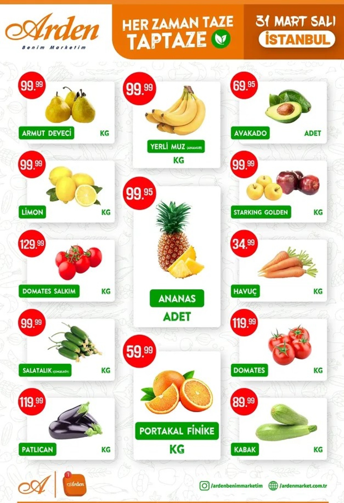Arden Market 31 Mart 2026 Aktüel Kataloğu broşürü