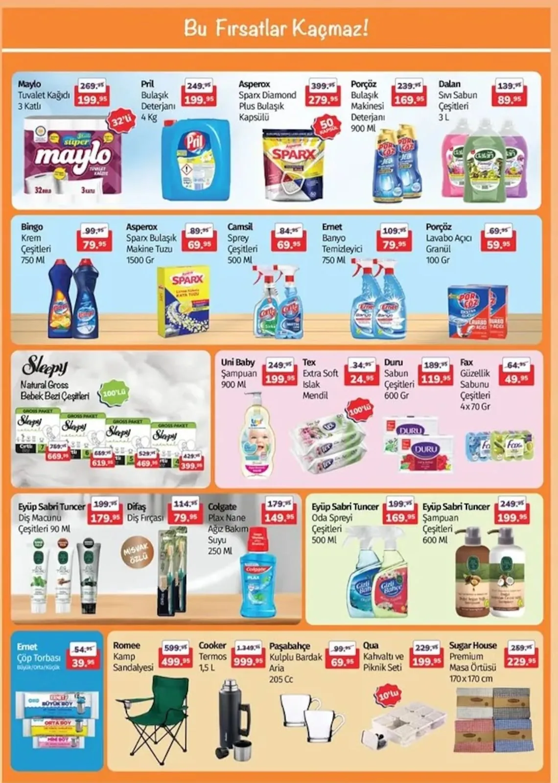 Arden Arden Market 8 Mayıs 2026 Aktüel Kataloğu sayfa 6: Maylo Tuvalet Kağıdı 3 Katlı 32'Li, Pril Bulaşık Deterjanı 4 Kg