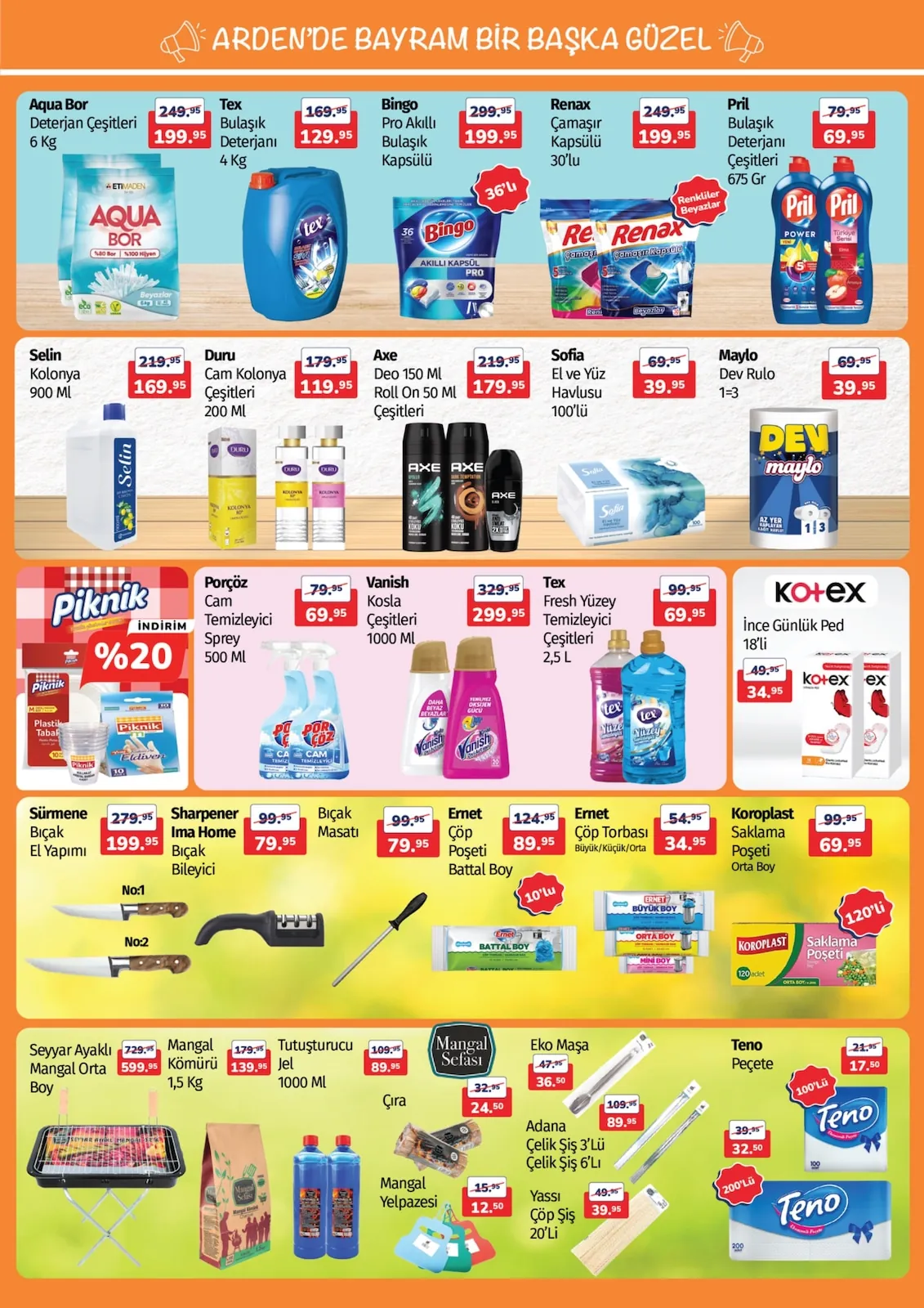 Arden Arden Market 22 Mayıs 2026 Aktüel Kataloğu sayfa 7: Aqua Bor Deterjan Çeşitleri 6 Kg, Tex Fresh Yüzey Temizleyici Çeşitleri 2.5 L