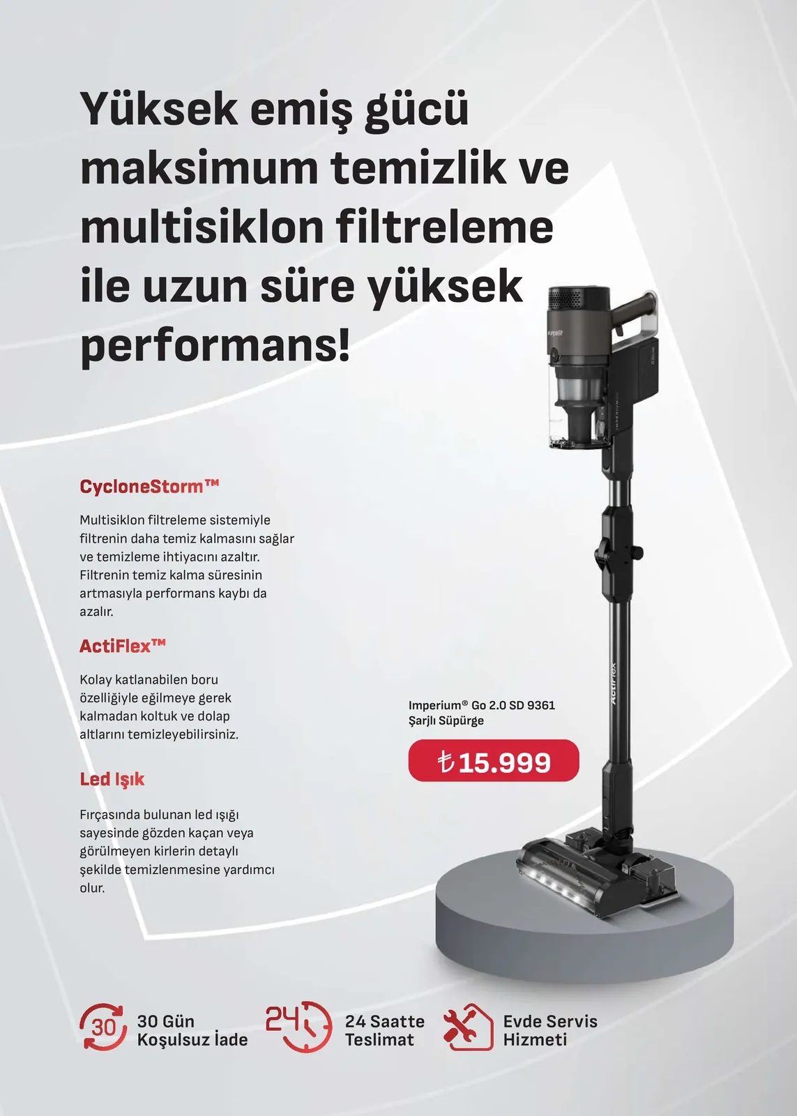Arçelik Arçelik 1 Nisan 2026 Aktüel Kataloğu sayfa 67: Imperium® Go 2.0 Sd 9361 Şarjlı Süpürge