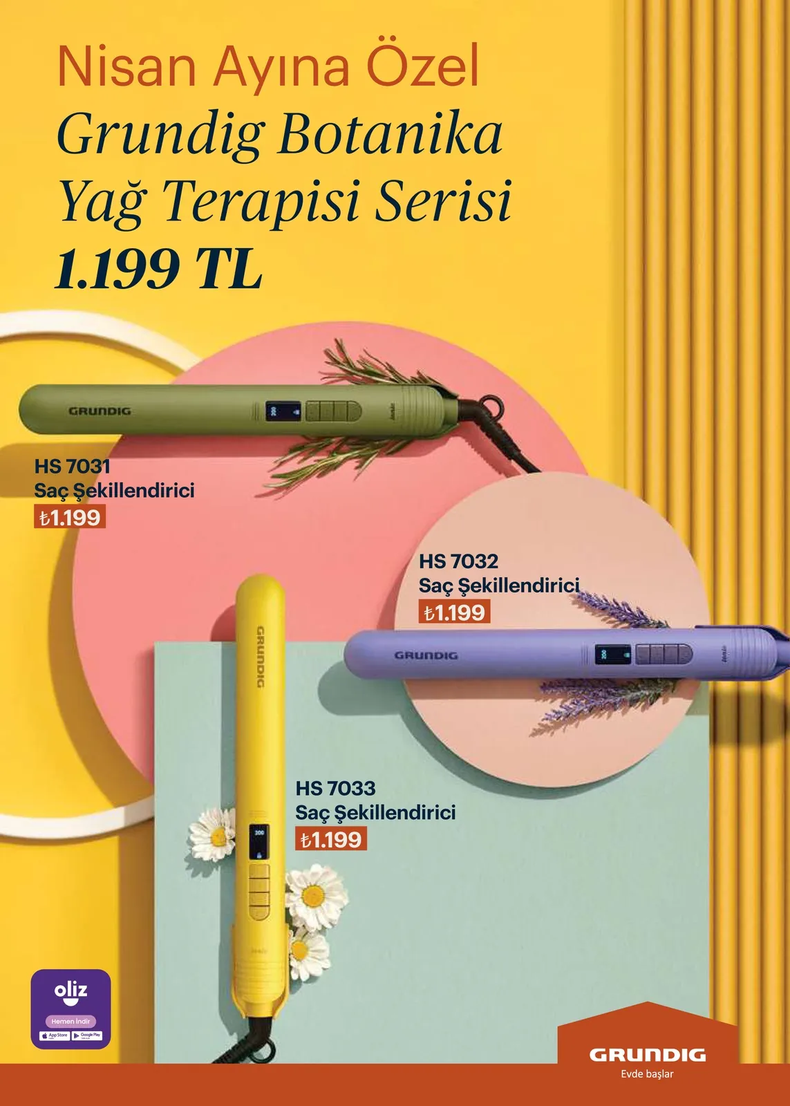 Arçelik Arçelik 1 Nisan 2026 Aktüel Kataloğu sayfa 99: Grundig Botanika Hs 7031 Saç Şekillendirici