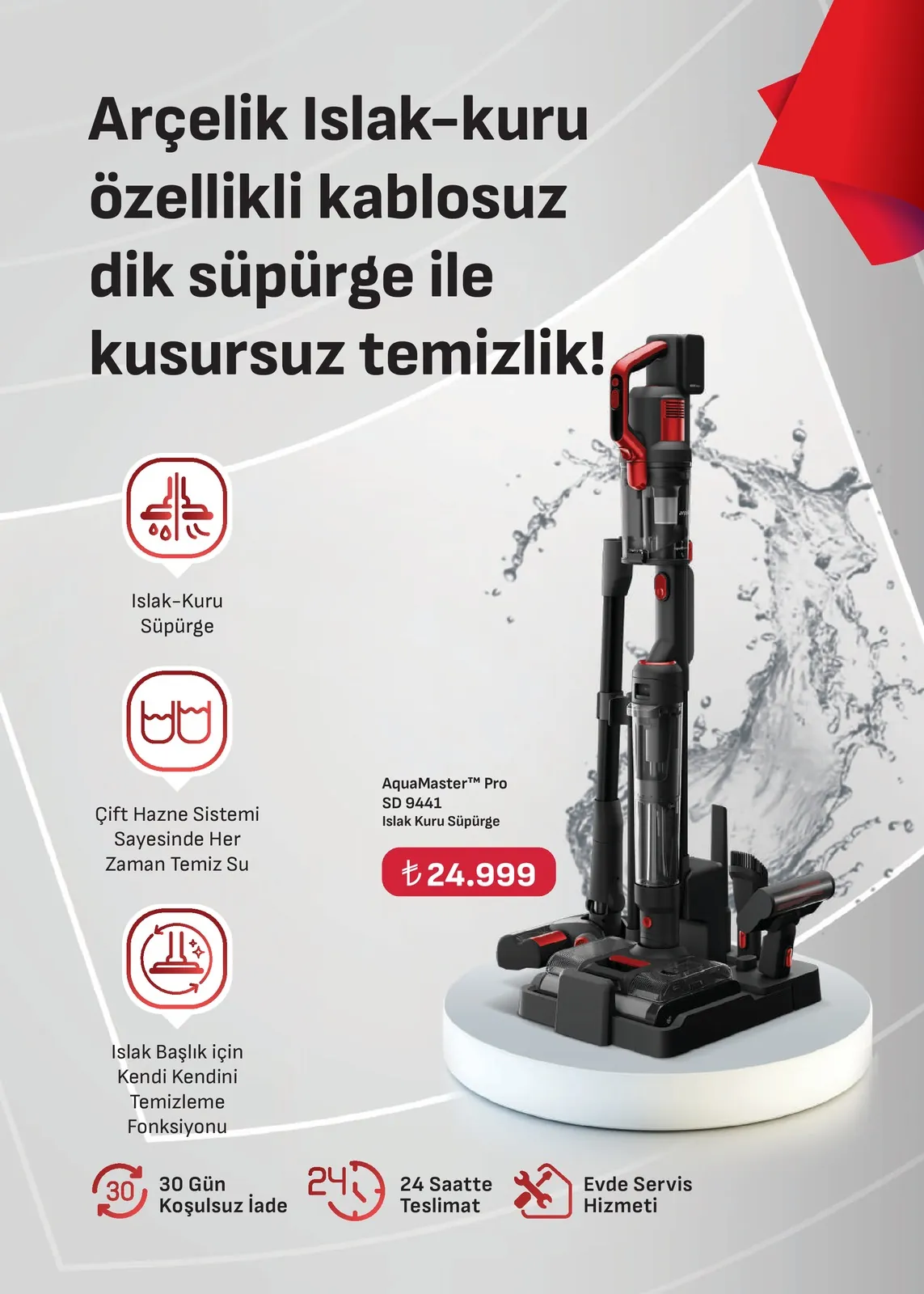 Arçelik Arçelik 1 Mayıs 2026 Aktüel Kataloğu sayfa 63: Arçelik Aquamaster™ Pro Sd 9441 Islak Kuru Süpürge