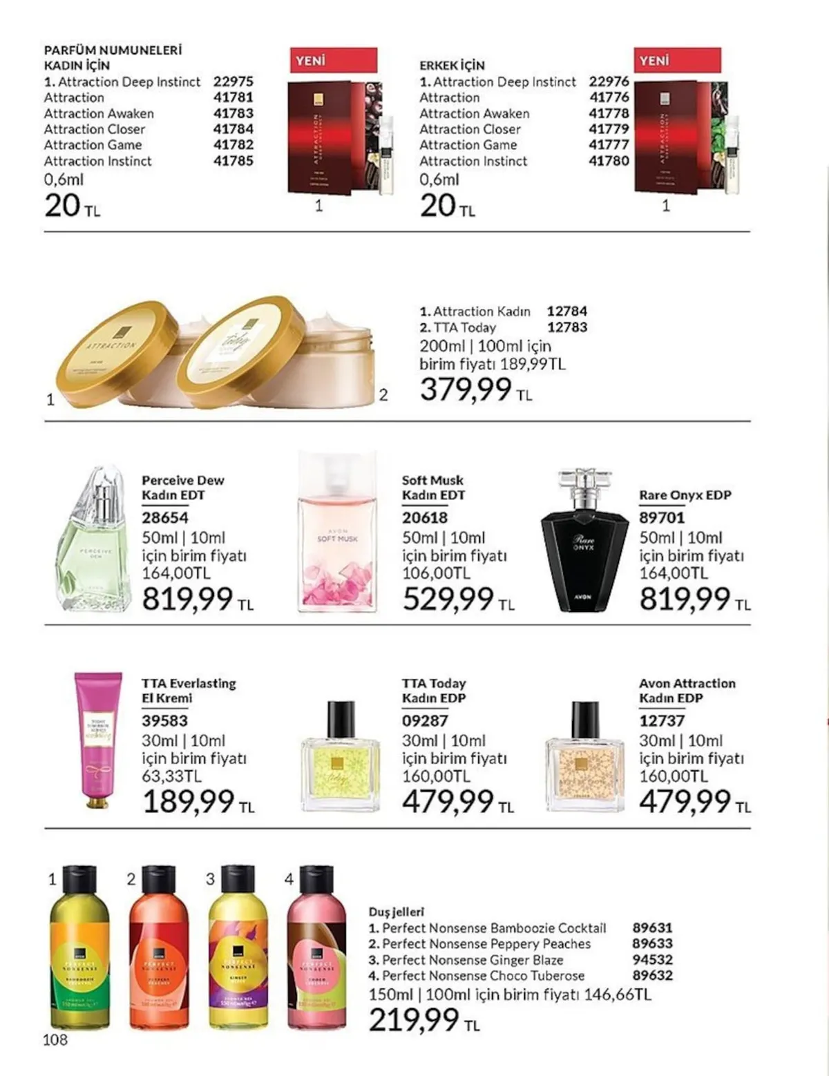 Avon Avon 1 Şubat 2026 Aktüel Kataloğu sayfa 108: Rare Onyx Edp 50Ml | 10Ml, Avon Attraction Kadın Edp 30Ml | 10Ml