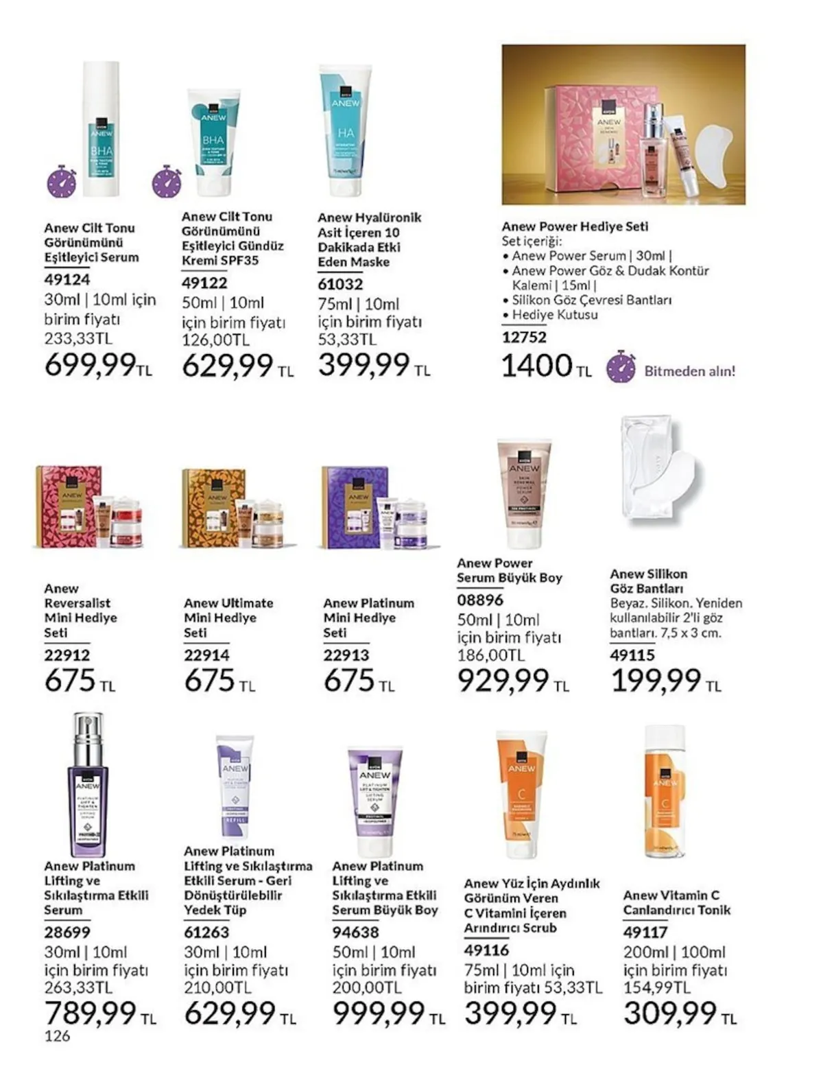 Avon Avon 1 Şubat 2026 Aktüel Kataloğu sayfa 126: Anew Platinum Lifting Ve Sıkılaştırma Etkili Serum - Geri Dönüştürülebilir Yedek Tüp, Anew Yüz İçin Aydınlık Görünüm Veren C Vitamini İçeren Arındırıcı Scrub