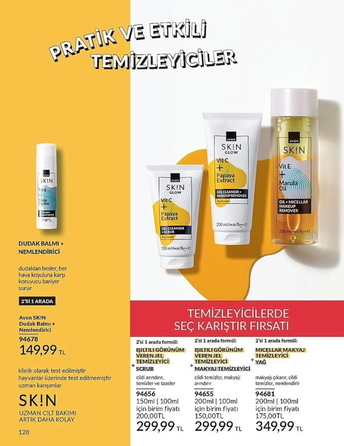 Avon Avon 1 Şubat 2026 Aktüel Kataloğu sayfa 128: Işiltili Görünüm Veren Jel Temi̇Zleyi̇Ci̇ Scrub 150Ml | 100Ml
