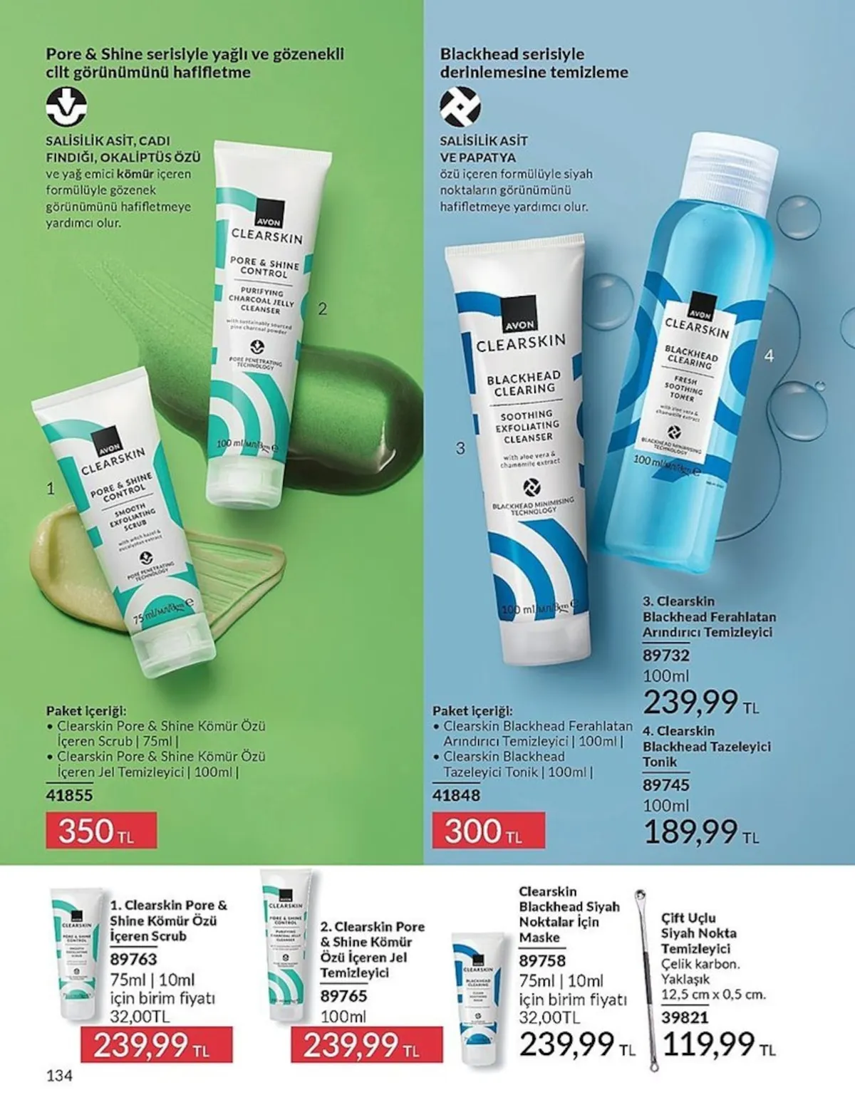 Avon Avon 1 Şubat 2026 Aktüel Kataloğu sayfa 134: Clearskin Pore & Shine Kömür Özü Içeren Jel Temizleyici 100Ml, Clearskin Pore & Shine Kömür Özü Içeren Scrub 75Ml